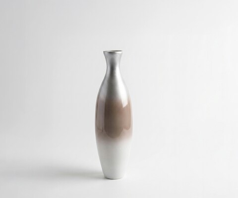 Vase Nuvia l20 x P20 x H68 cm Verre Mokka Opal Fait main