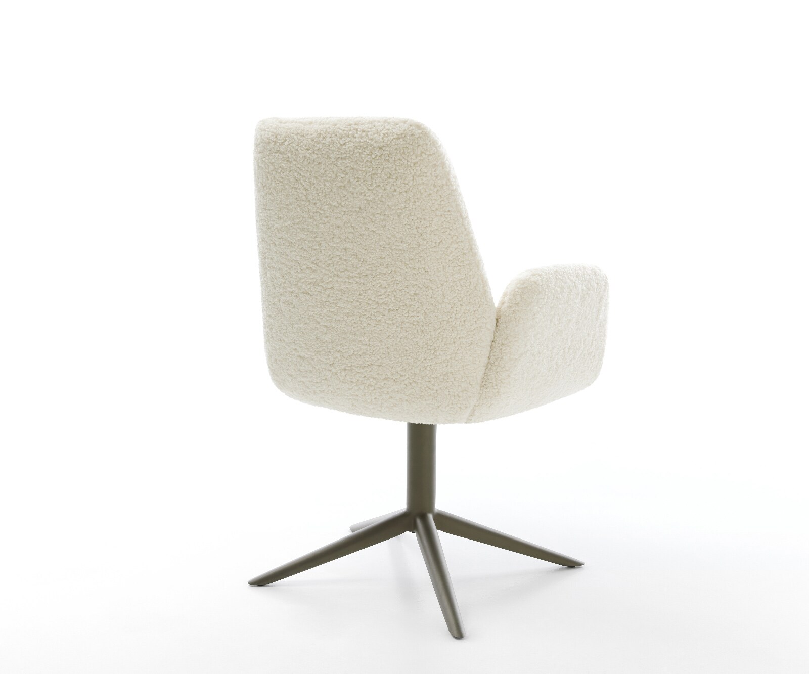Chaise-pivotante Zoa-Flex tissu teddy beige pied de chaise 4 branches aspect titane pivotement sur 360° fonction bascule resorts ensachés 4