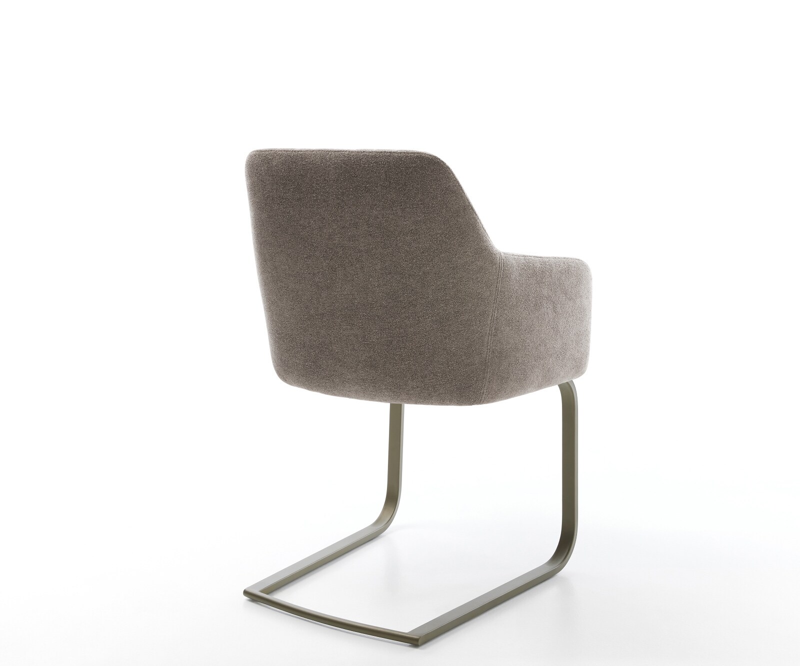 Cantilever Greg-Flex tissu structuré doux taupe pied cantilever plat aspect titane ressorts ensachés 4