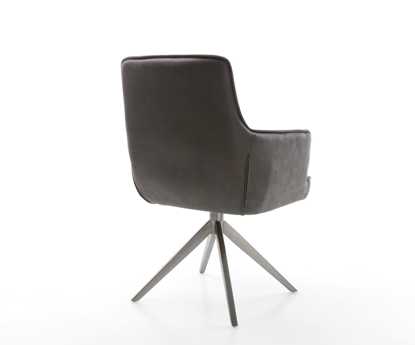 Chaise-pivotante Heira-Flex mit Armlehnen microvelours anthracite vintage pied croisé large grafiete pivotement sur 360° fonction bascule ressorts ensachés 4