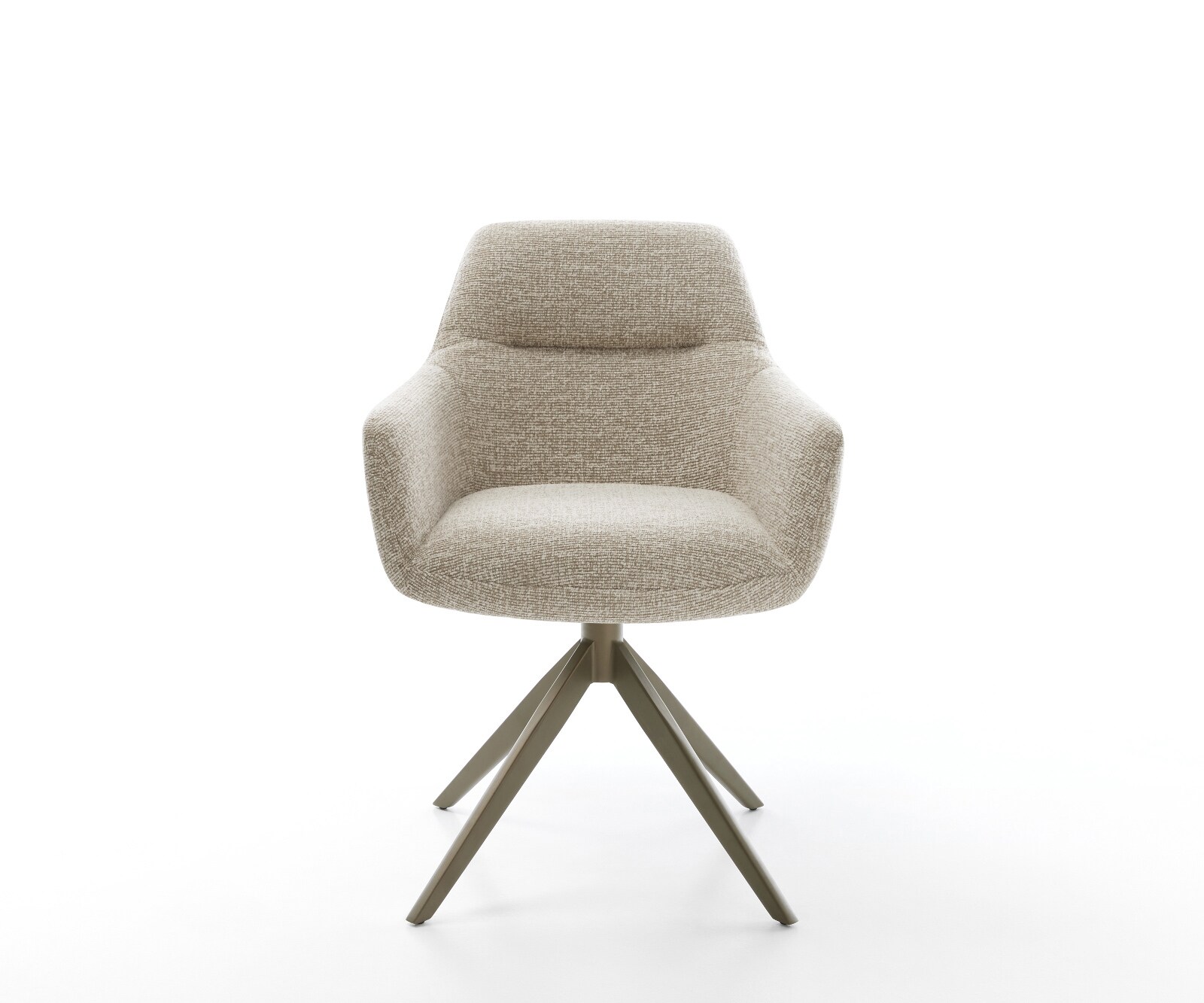 Chaise-pivotante Pejo-Flex tissu tissé doux beige pied croisé large aspect titane pivotement sur 360° fonction bascule resorts ensachés 2