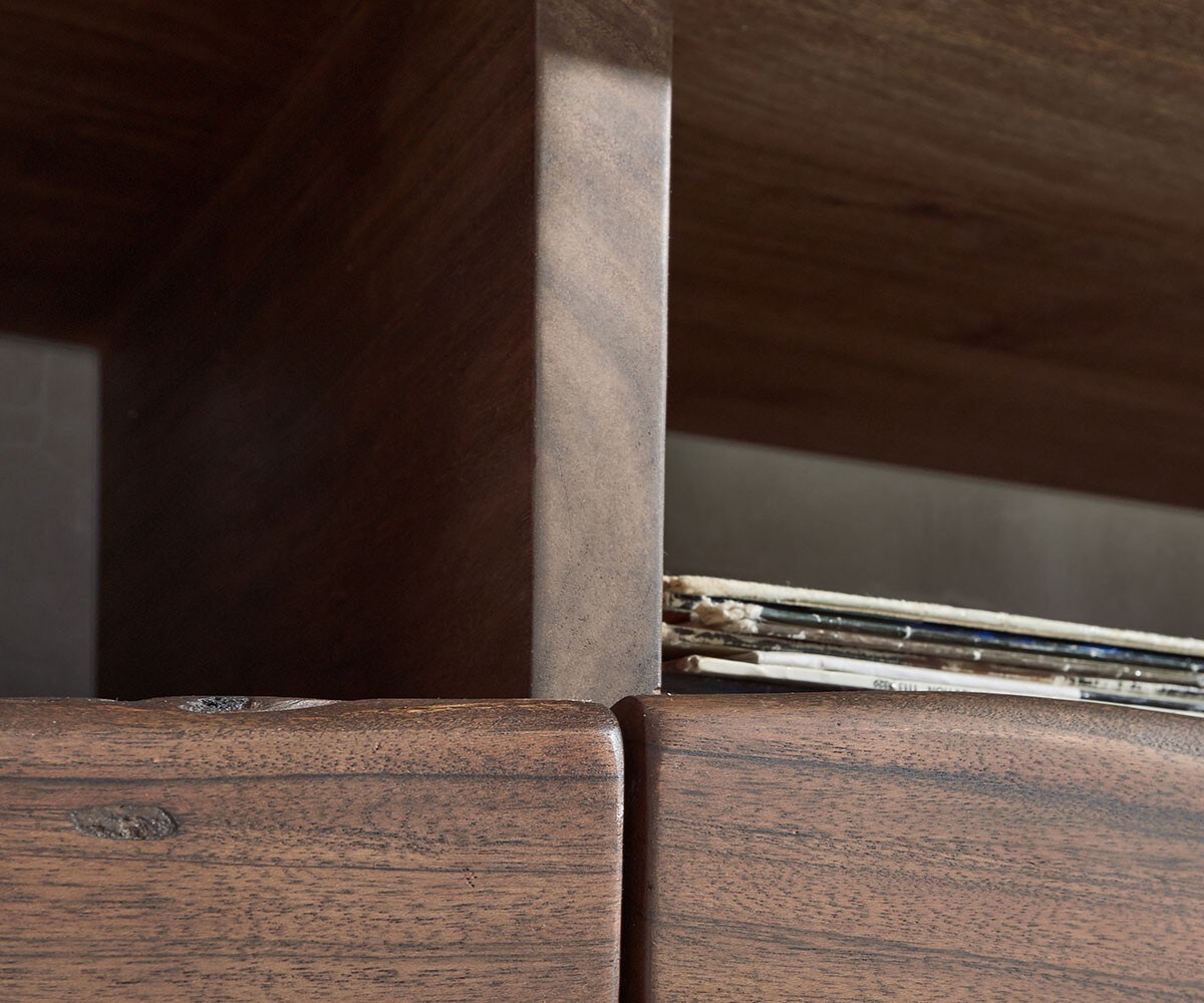 Meuble-TV Live-Edge 230 cm acacia massif marron 4 tiroirs 5