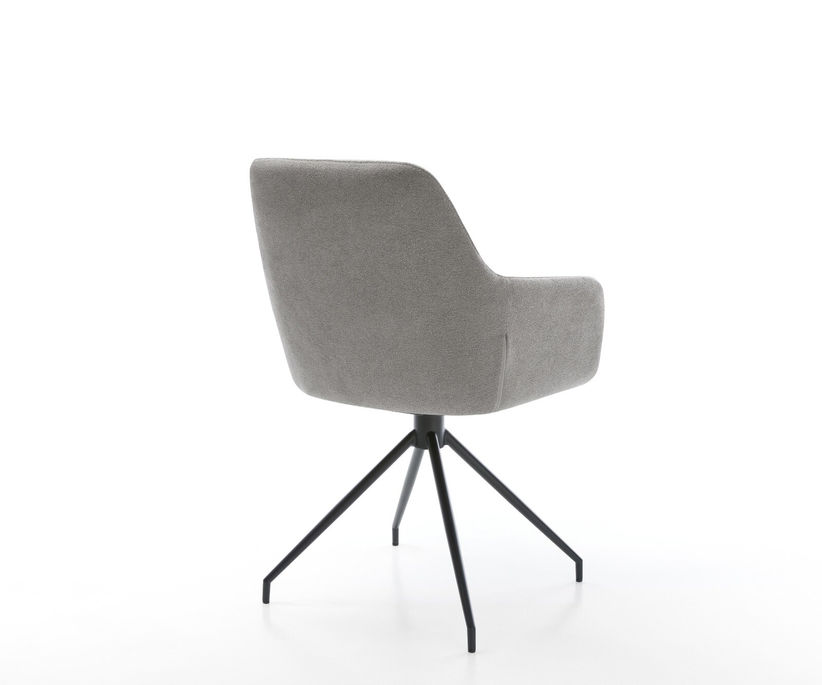 Chaise-de-salle-à-manger Pejo-Flex tissu structuré doux gris pied croisé conique noir resorts ensachés 5