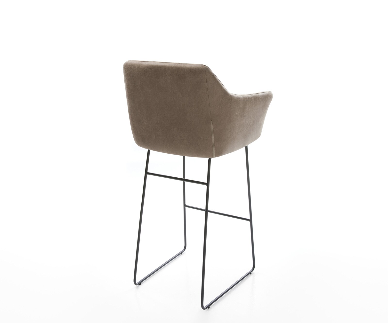 Chaise-de-bar Yulo-Flex vintage taupe cadre patin métal 4