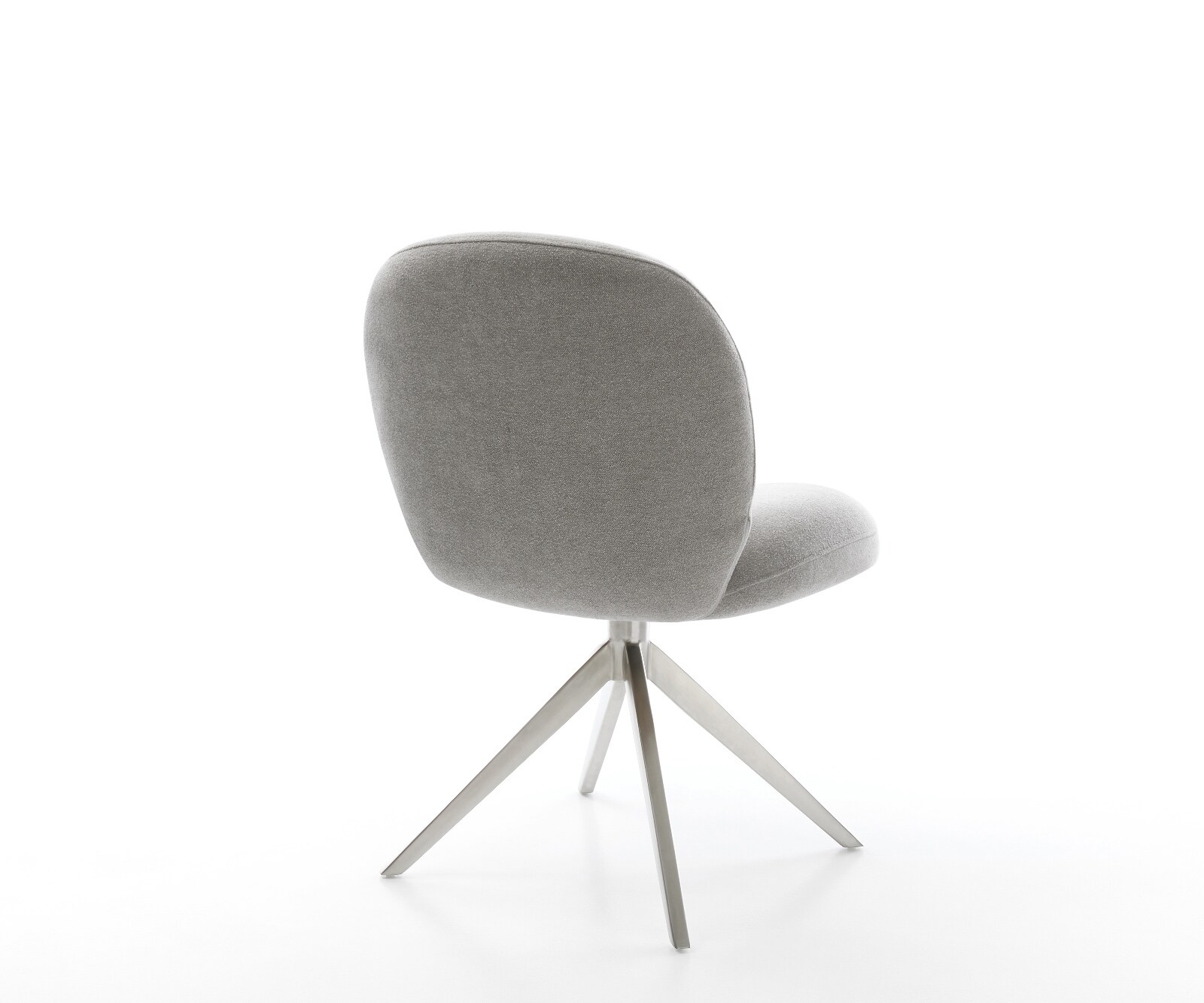 Chaise-pivotante Nube-Flex tissu structuré doux gris pied croisé large acier inoxydable pivotement sur 360° fonction bascule resorts ensachés 5