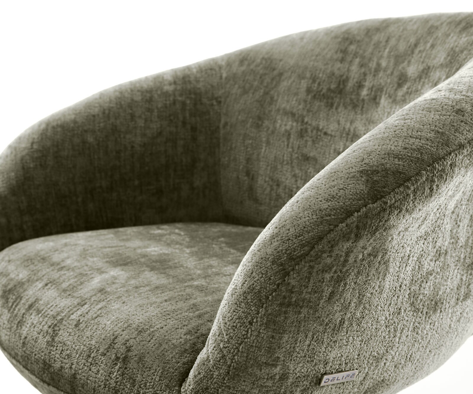 Chaise-pivotante Vinka-Flex avec accoudoirs chenille olive pied croisé conique noir pivotement sur 180° ressorts ensachés 3 Chaise-pivotante Vinka-Flex avec accoudoirs chenille olive pied croisé conique noir pivotement sur 180° ressorts ensachés 3