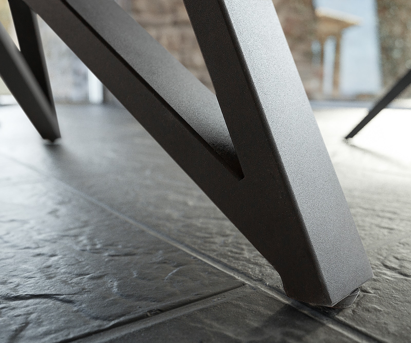 Table-manger Carlow 130/200x95 cm céramique gris métal extensible 5 Table-manger Carlow 130/200x95 cm céramique gris métal extensible 5