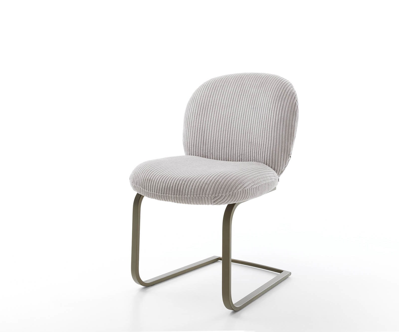 Cantilever Nube-Flex côtelé gris argenté pied cantilever plat aspect titane ressorts ensachés 1