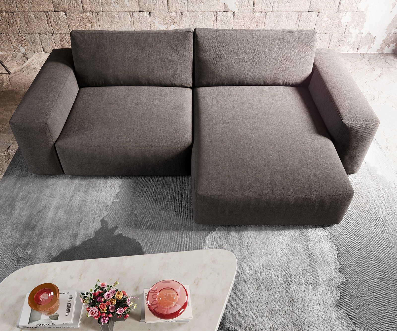 Canapé d'angle Lanzo XL 270x180 cm microfibre marron kaki Recamière variable 3 Canapé d'angle Lanzo XL 270x180 cm microfibre marron kaki Recamière variable 3