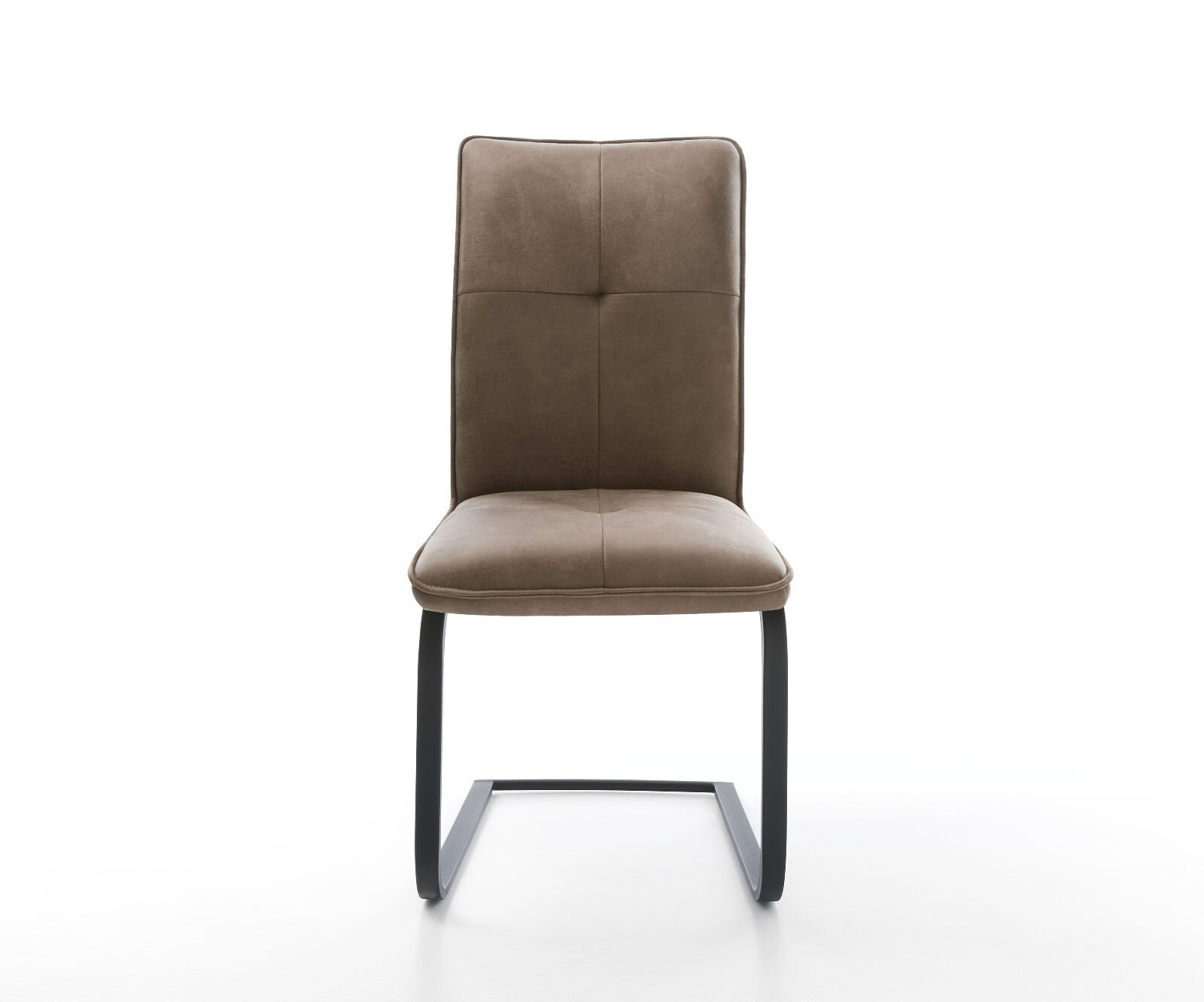 Cantilever Maddy-Flex microvelours taupe vintage pied cantilever plat noir 2
