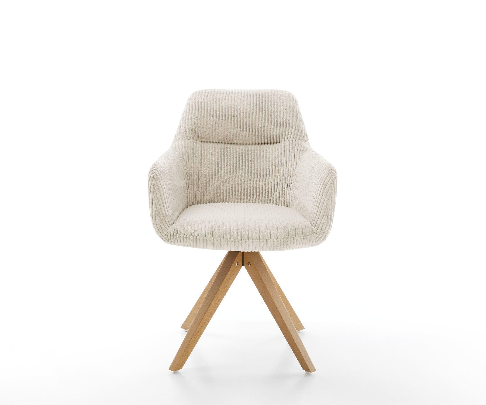 Chaise-de-salle-à-manger Pejo-Flex côtelé beige vintage pied en bois angulaire naturel ressorts ensachés 1 Chaise-de-salle-à-manger Pejo-Flex côtelé beige vintage pied en bois angulaire naturel ressorts ensachés 1