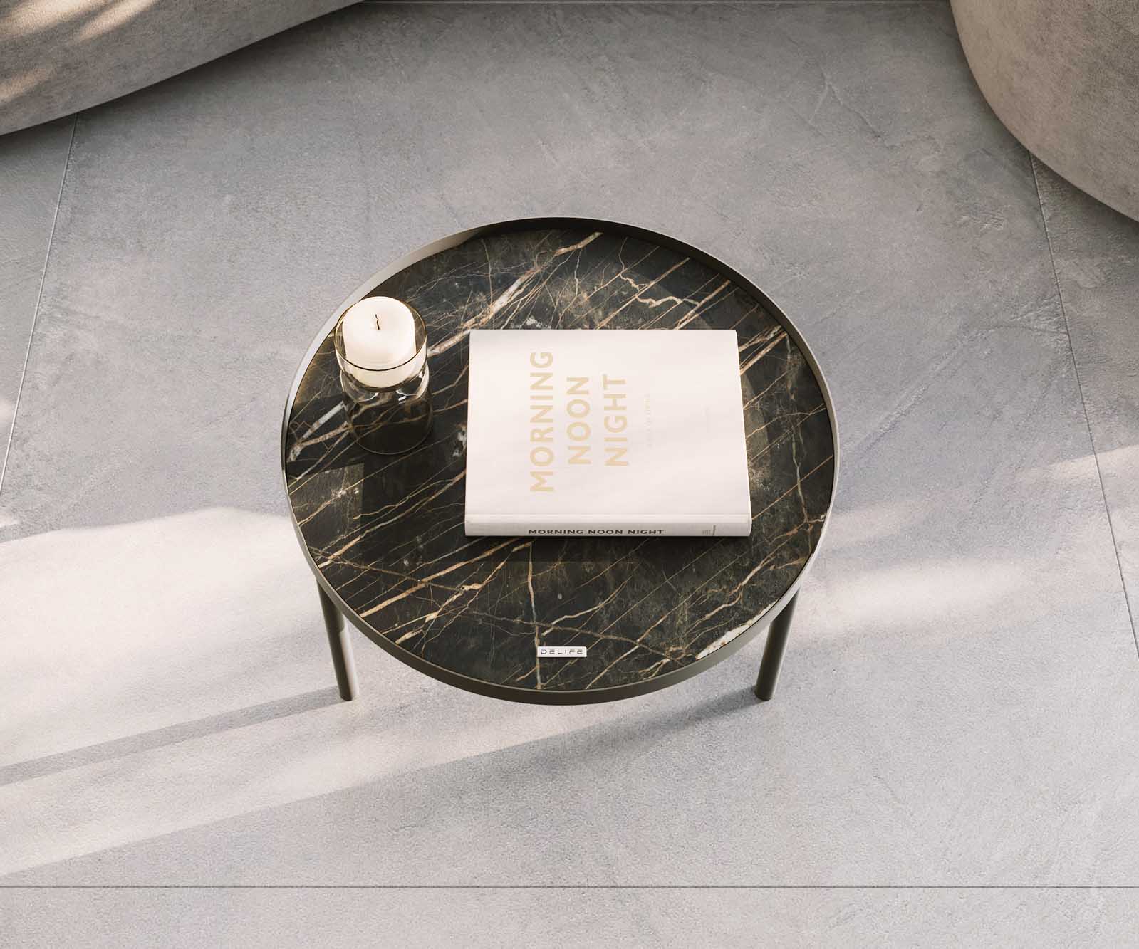 Table-basse Torell 50x50 cm Céramique Laminam®Noir Désir Marron Cadre métallique finition effet titane 6 Table-basse Torell 50x50 cm Céramique Laminam®Noir Désir Marron Cadre métallique finition effet titane 6