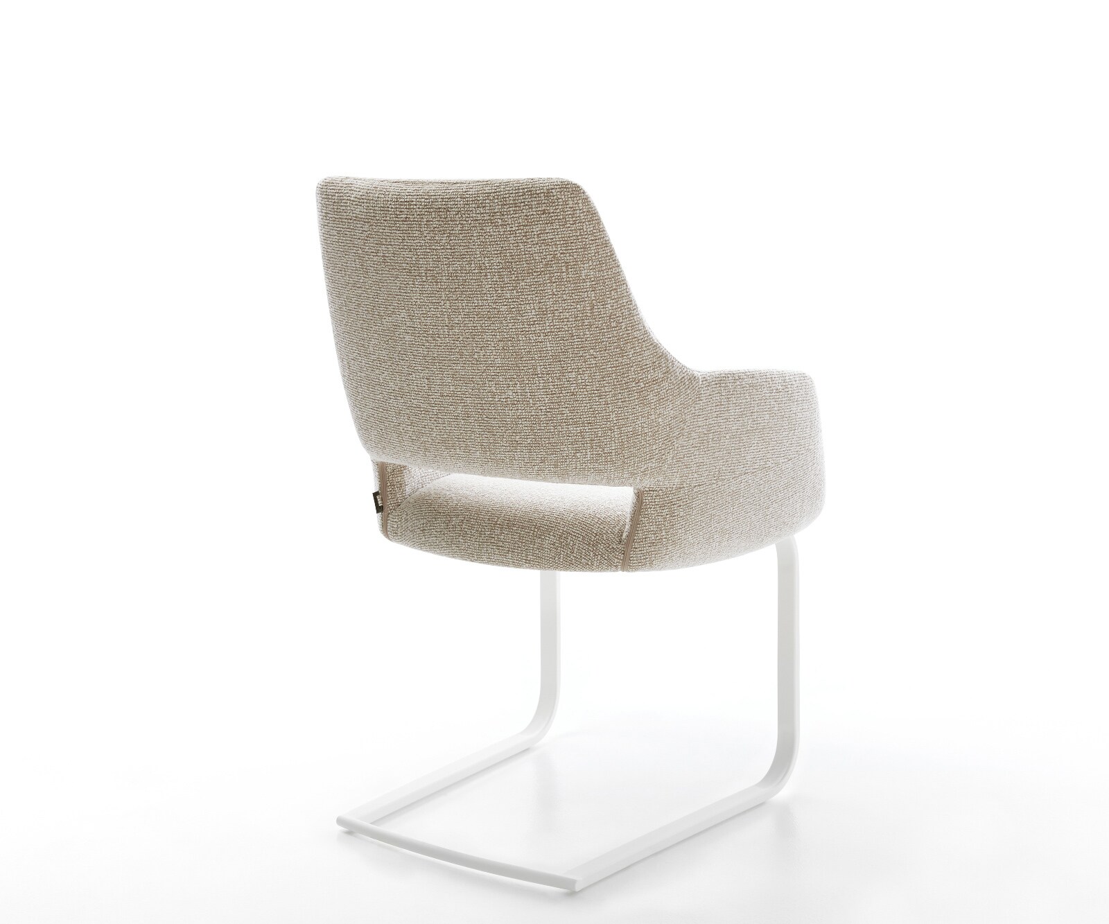 Cantilever Yago-Flex avec accoudoirs tissu tissé doux beige pied cantilever plat blanc resorts ensachés 5