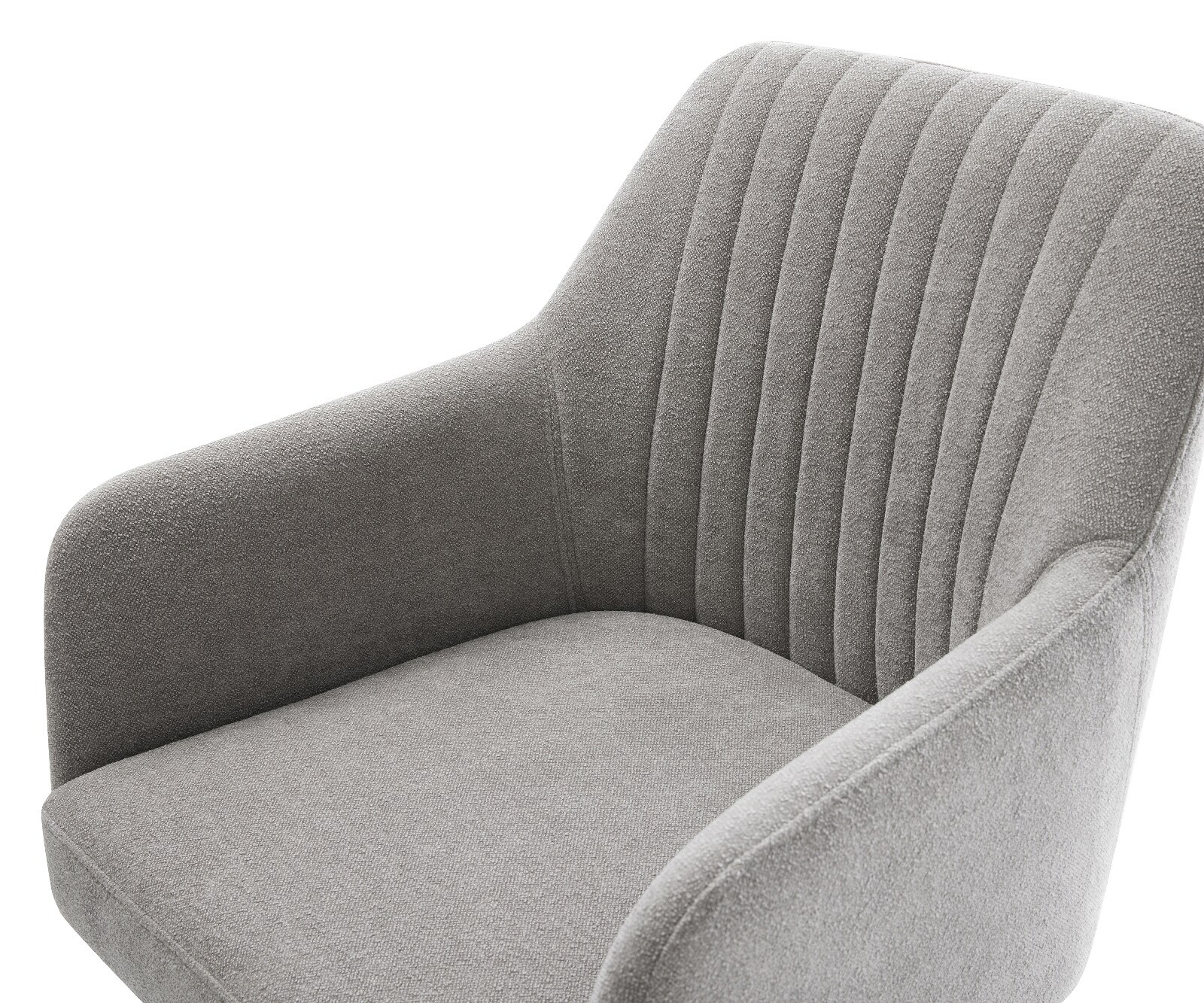 Chaise-pivotante Greg-Flex tissu structuré doux gris pied de chaise 4 branches grafiete pivotement sur 360° fonction bascule resorts ensachés 4