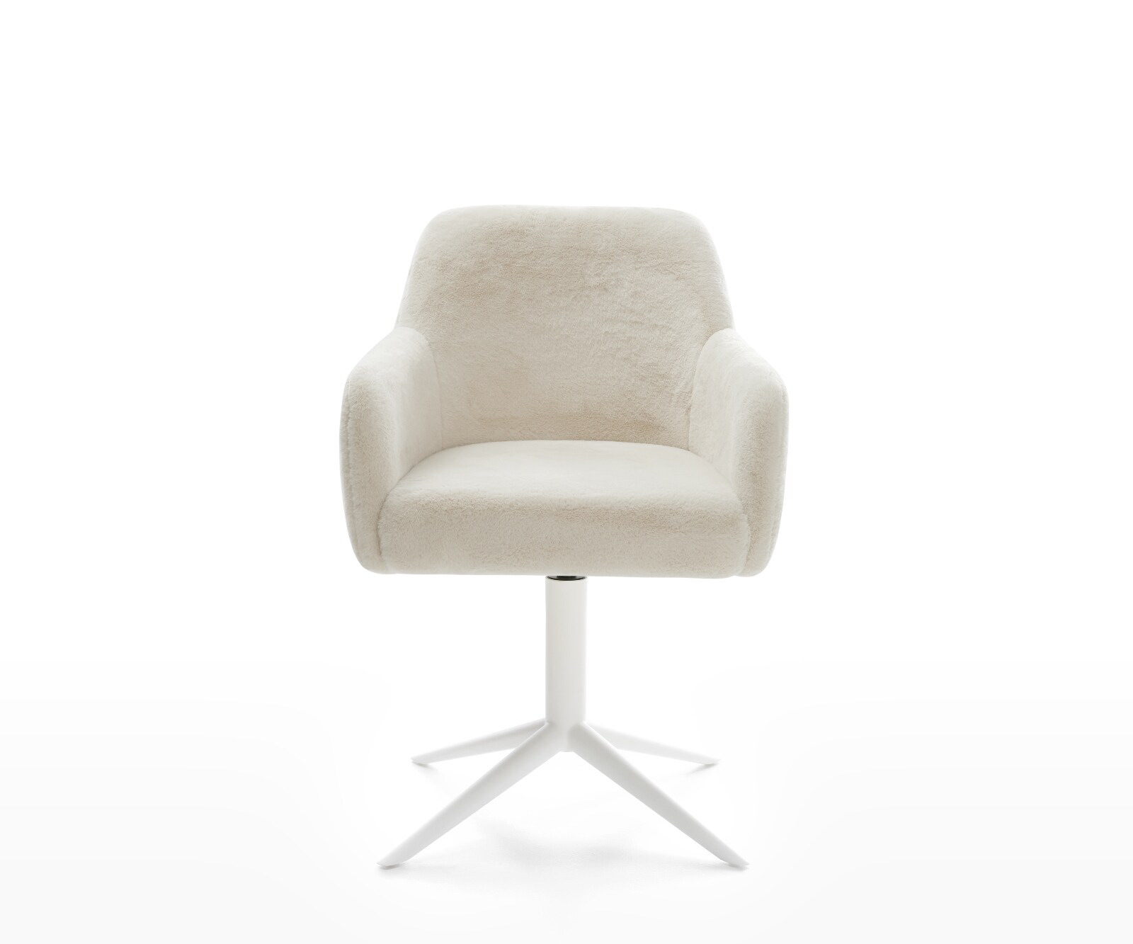 Chaise-pivotante Greg-Flex peluche crème-blanc pied de chaise 4 branches blanc pivotement sur 360° fonction bascule resorts ensachés 2