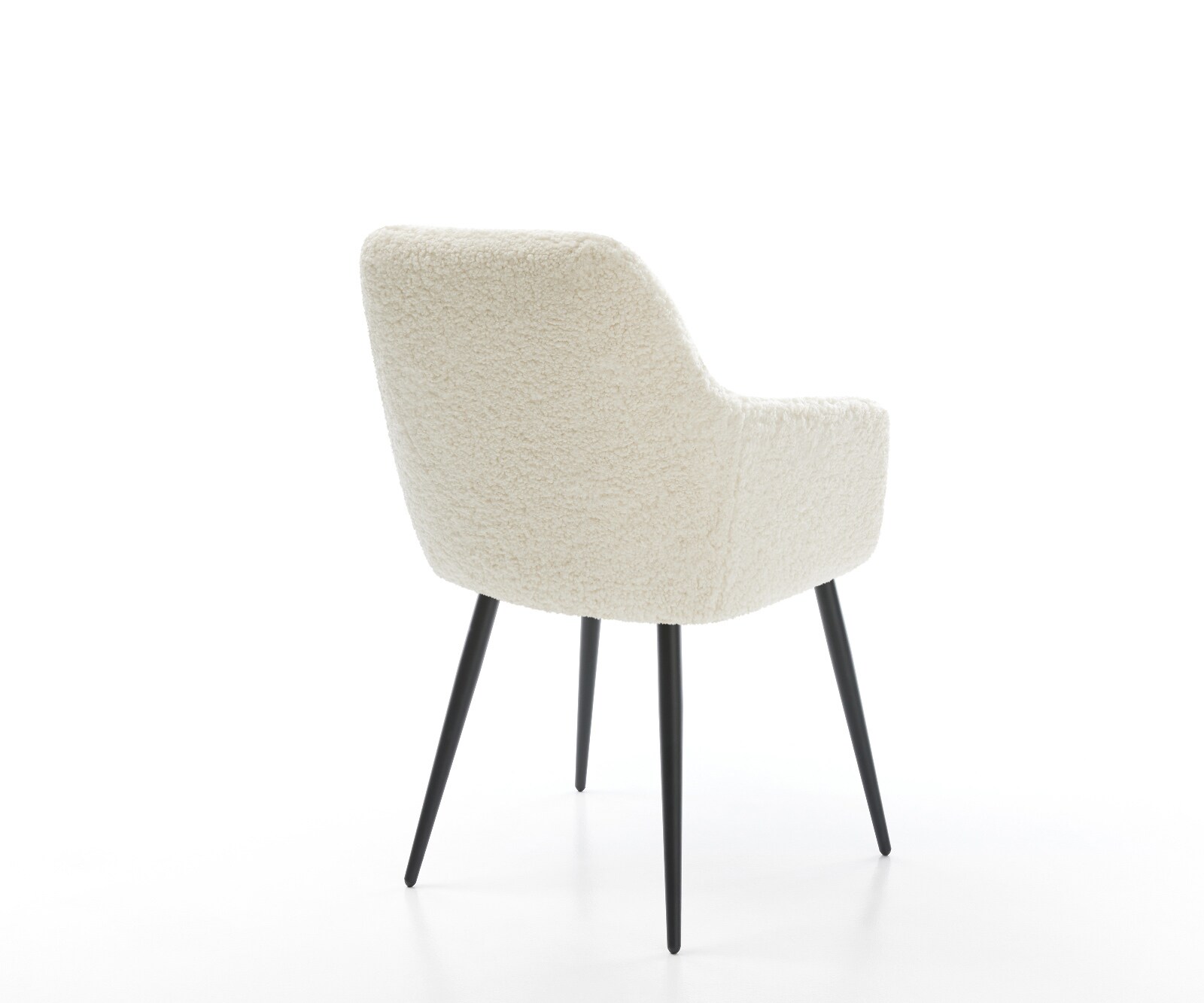 Chaise-de-salle-à-manger Pejo-Flex tissu teddy beige 4 pieds coniques noir resorts ensachés 5