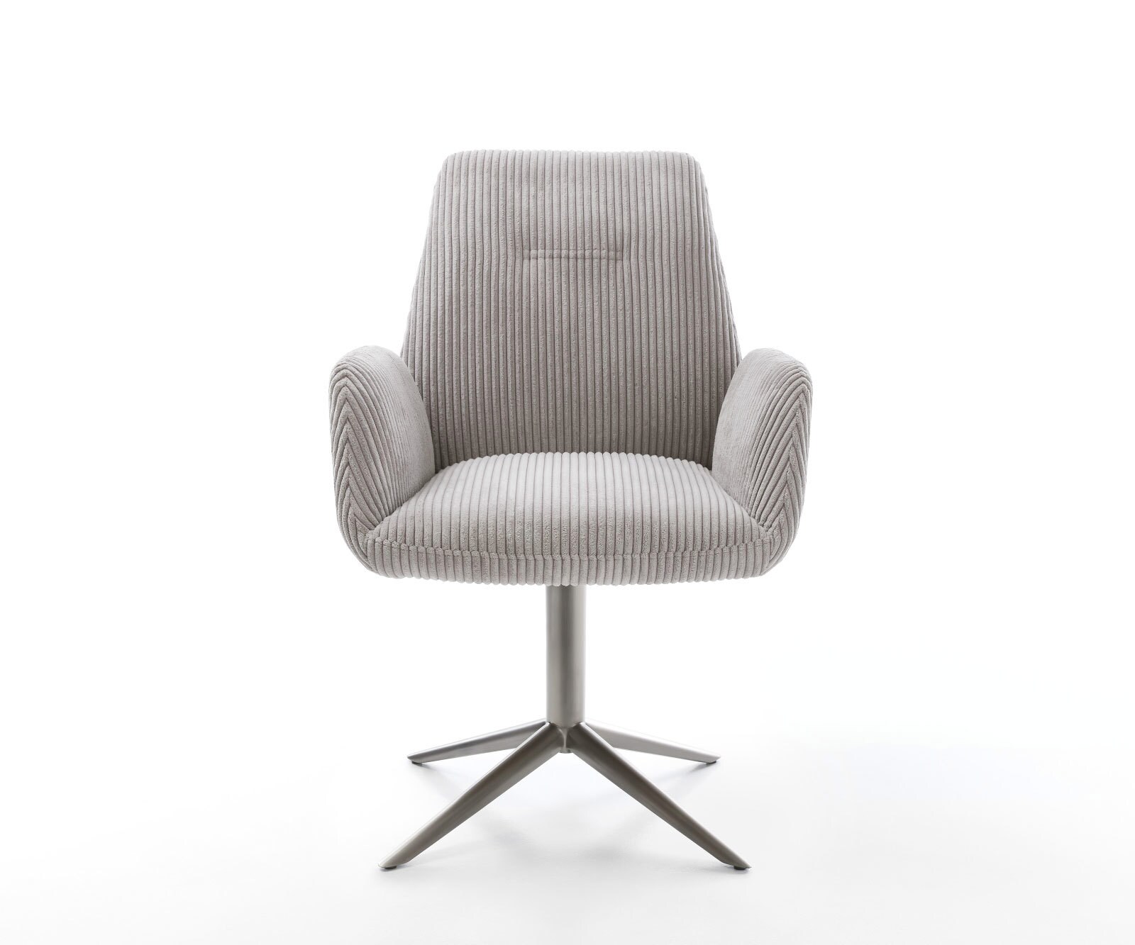 Chaise-pivotante Zoa-Flex côtelé gris argenté pied de chaise 4 branches grafiete pivotement sur 360° fonction bascule ressorts ensachés 2