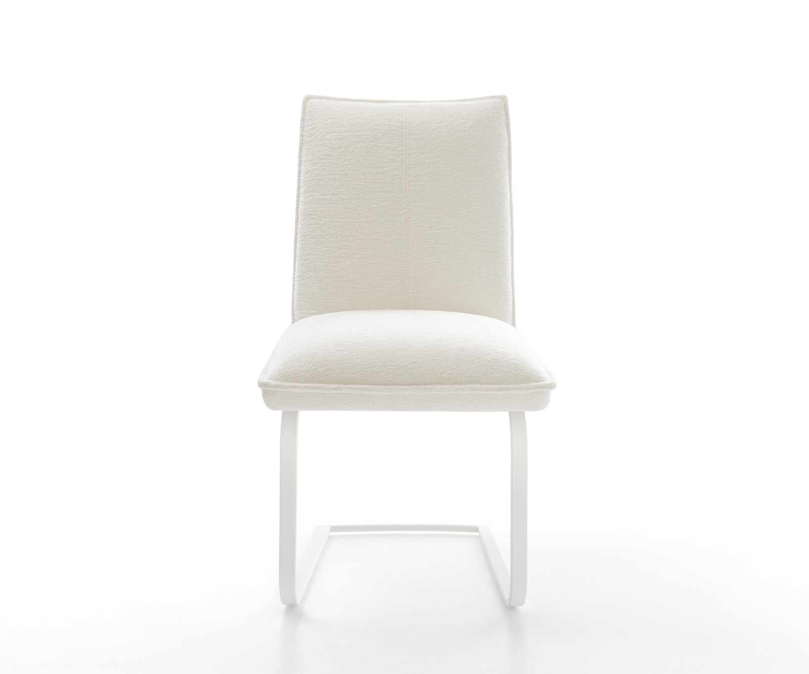 Cantilever Lelio-Flex bouclé doux beige pied cantilever plat blanc resorts ensachés 1