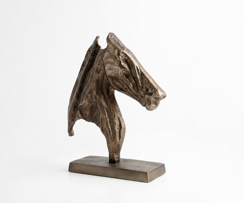Figurine Cavallo l31 x P11 x H37 cm Aluminium Aurum Satin Faite main