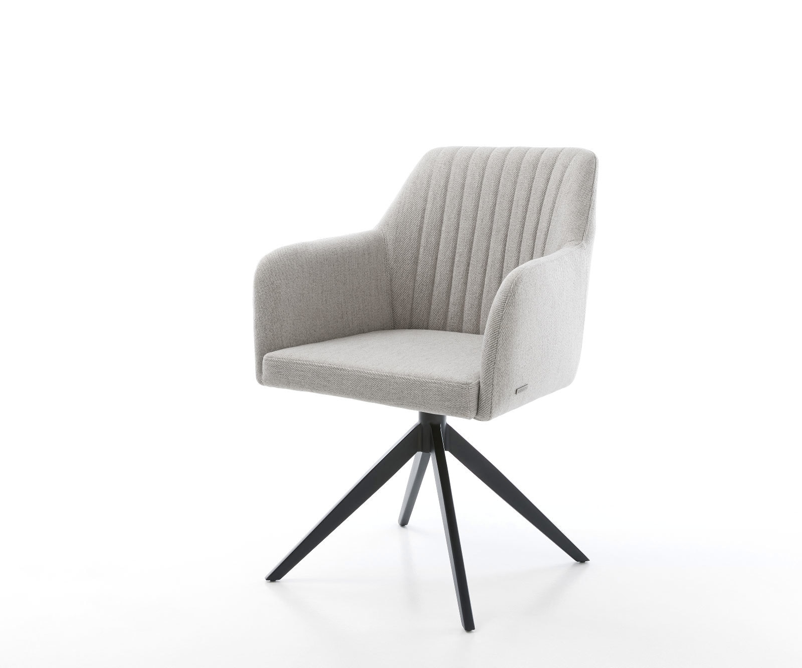 Chaise-pivotante Greg-Flex rayures gris clair pied croisé large noir pivotement sur 360° fonction bascule ressorts ensachés Chaise-pivotante Greg-Flex rayures gris clair pied croisé large noir pivotement sur 360° fonction bascule ressorts ensachés