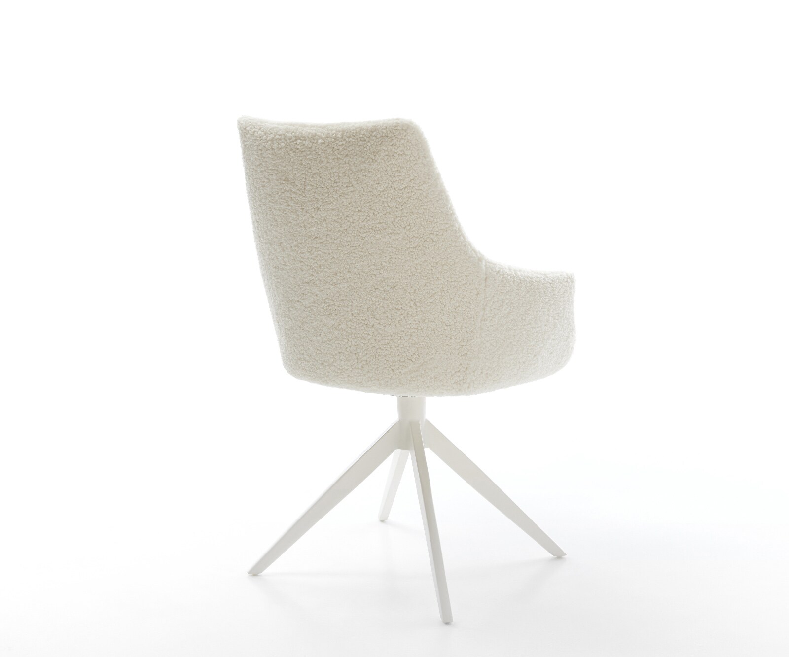Chaise-pivotante Alja-Flex avec accoudoirs tissu teddy beige pied croisé large blanc pivotement sur 360° fonction bascule resorts ensachés 5