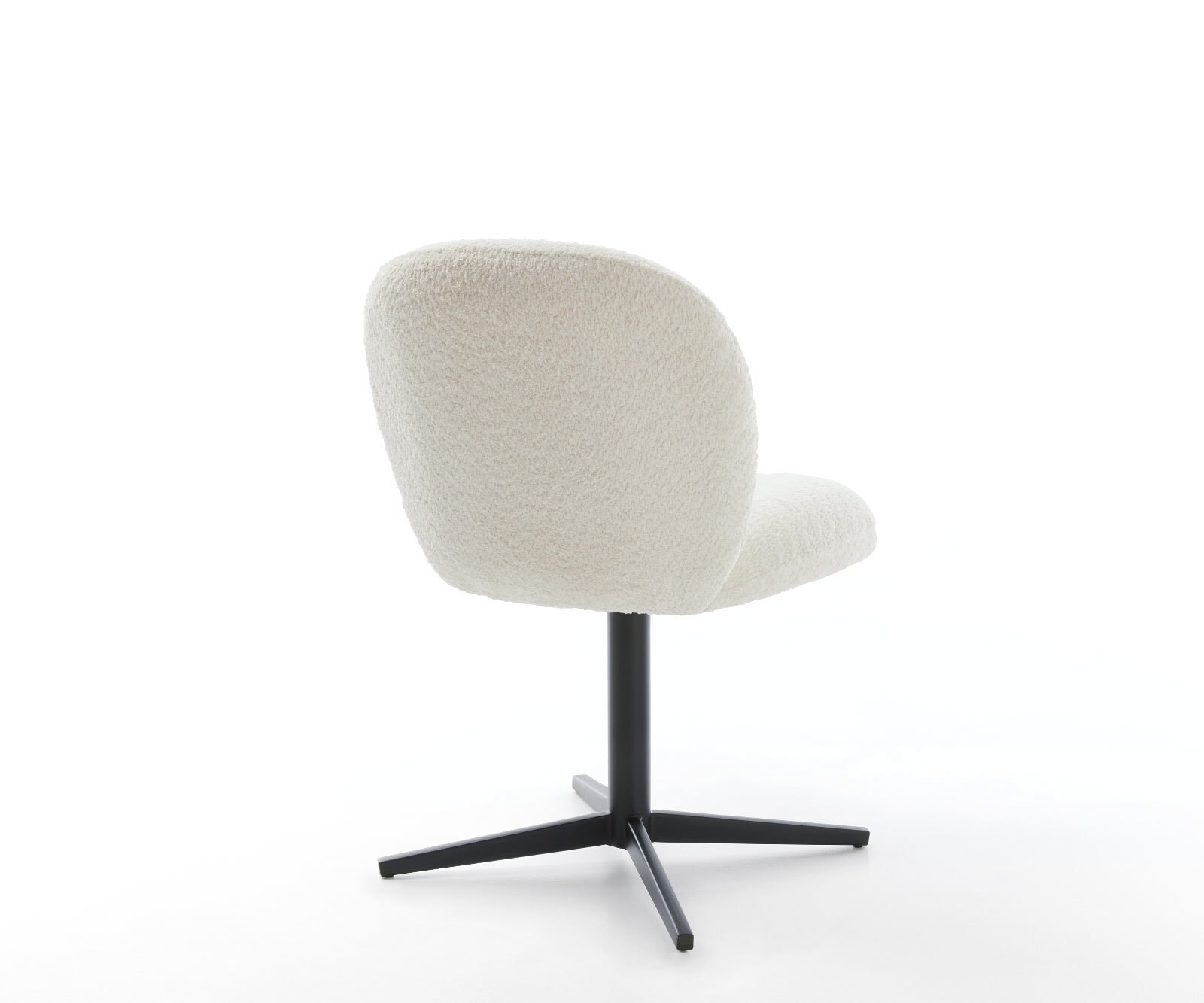 Chaise-pivotante Nube-Flex bouclé blanc pied de chaise 4 branches noir pivotement sur 360° ressorts ensachés 5