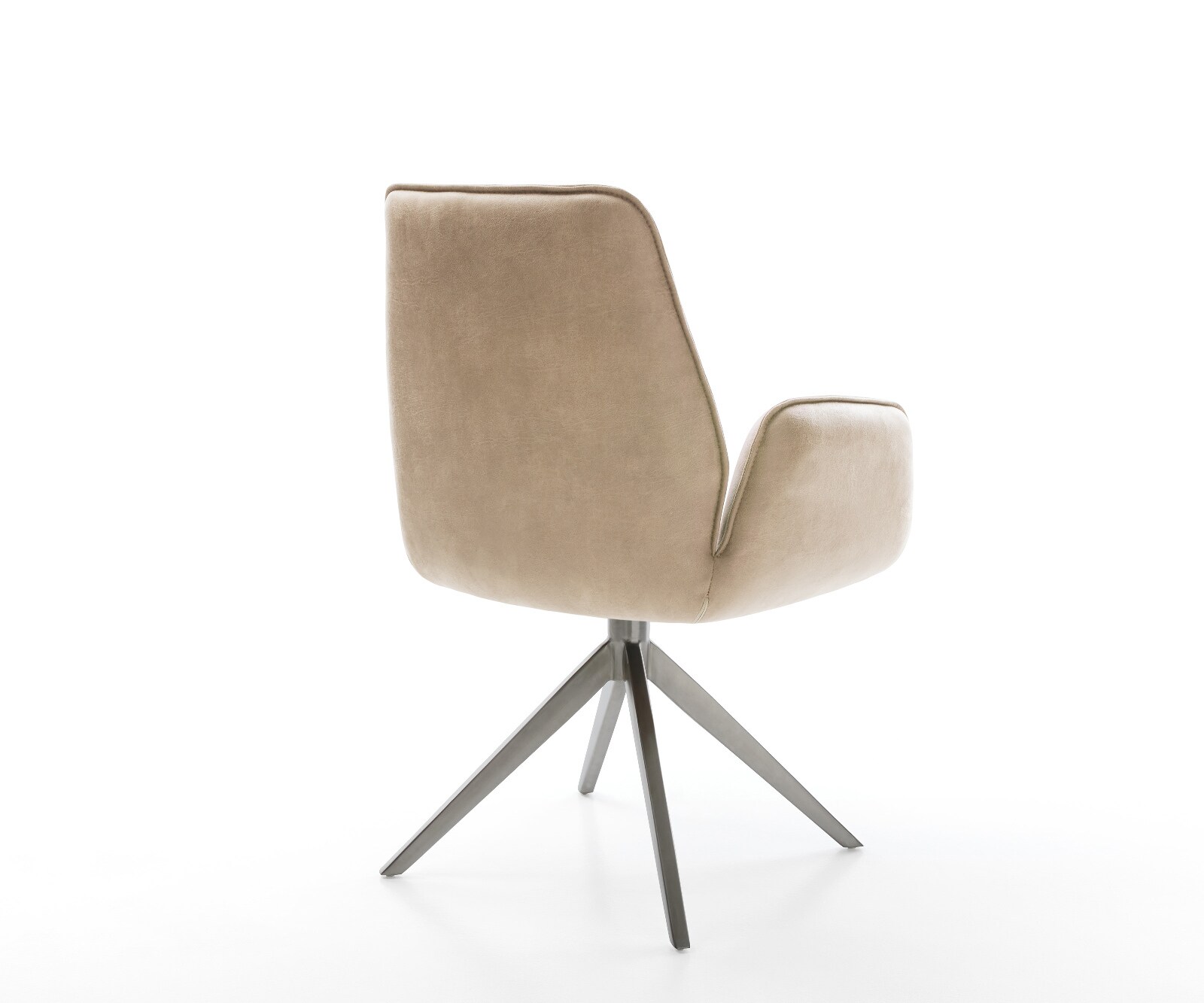 Chaise-pivotante Zoa-Flex microvelours beige vintage pied croisé large grafiete pivotement sur 360° fonction bascule ressorts ensachés 5
