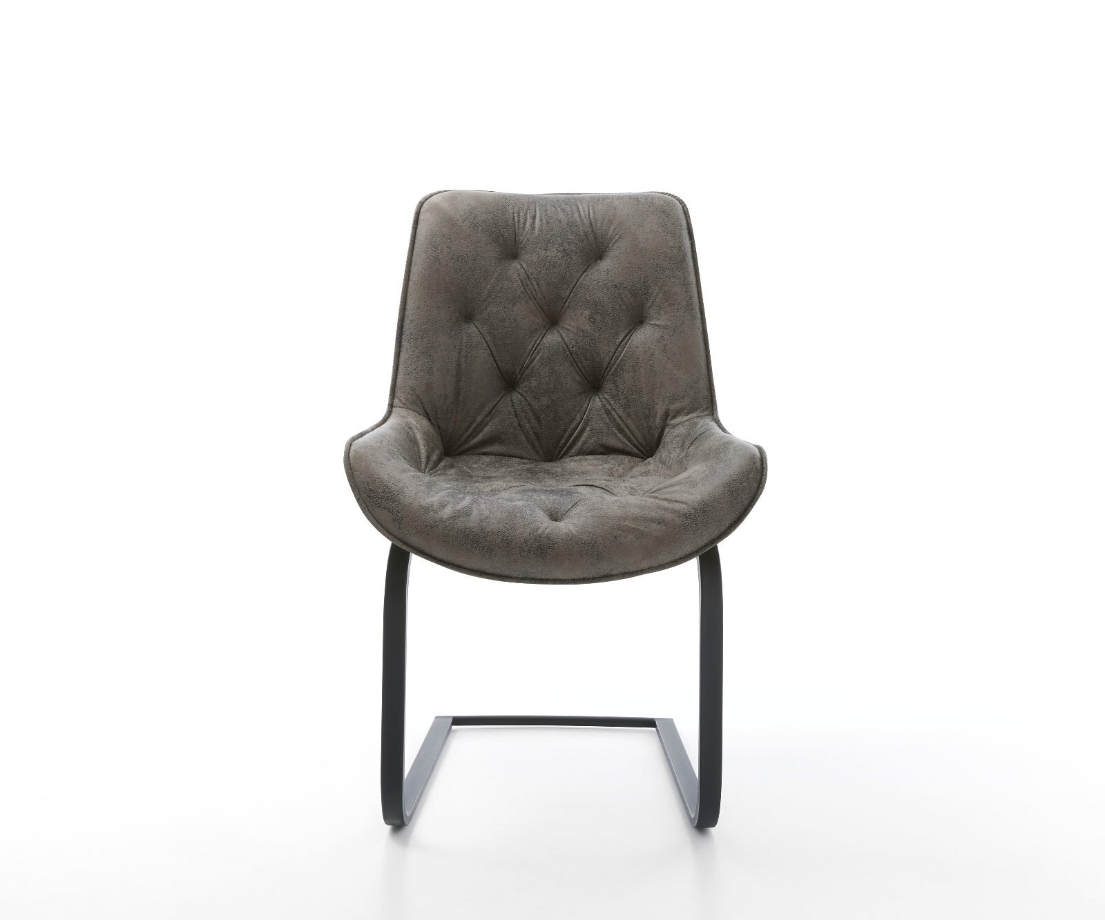 Cantilever Taimi-Flex microvelours gris antique pied cantilever plat noir 2