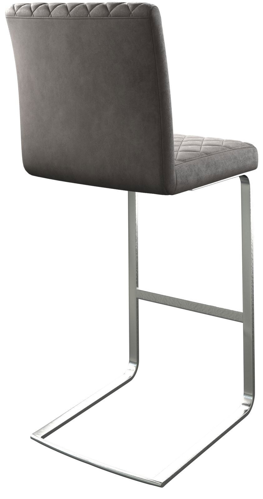 Chaise-de-bar Earnest-Flex piqué en diamant Vintage anthracite  chaise cantilever acier plat inoxydable 4