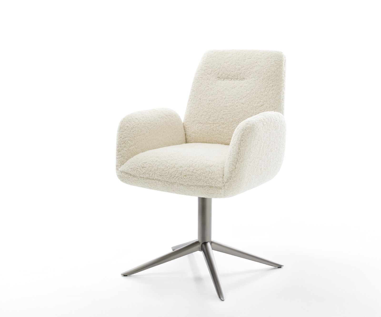 Chaise-pivotante Zoa-Flex tissu teddy beige pied de chaise 4 branches grafiete pivotement sur 360° fonction bascule resorts ensachés 1