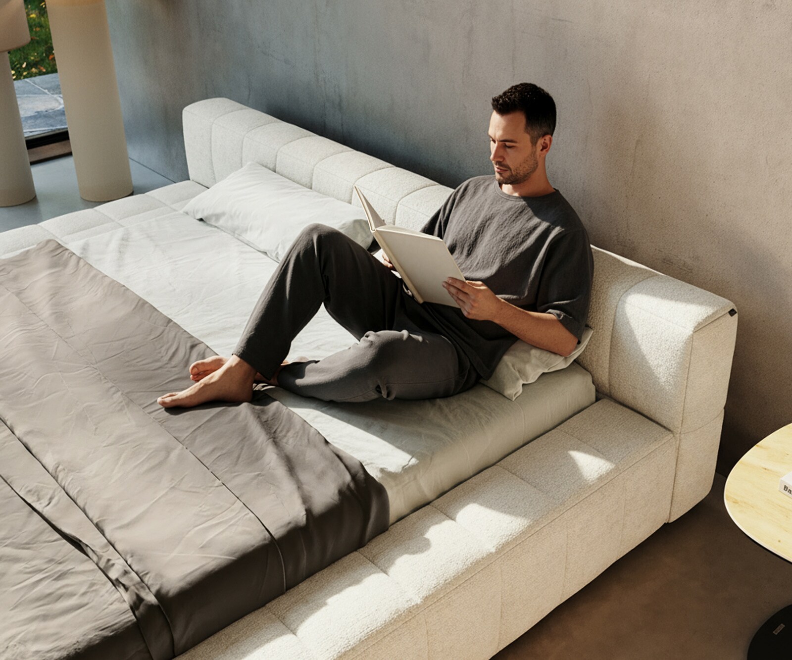 Sommier-rembourré Espazio 180x200 cm Bouclé Soft Beige 4