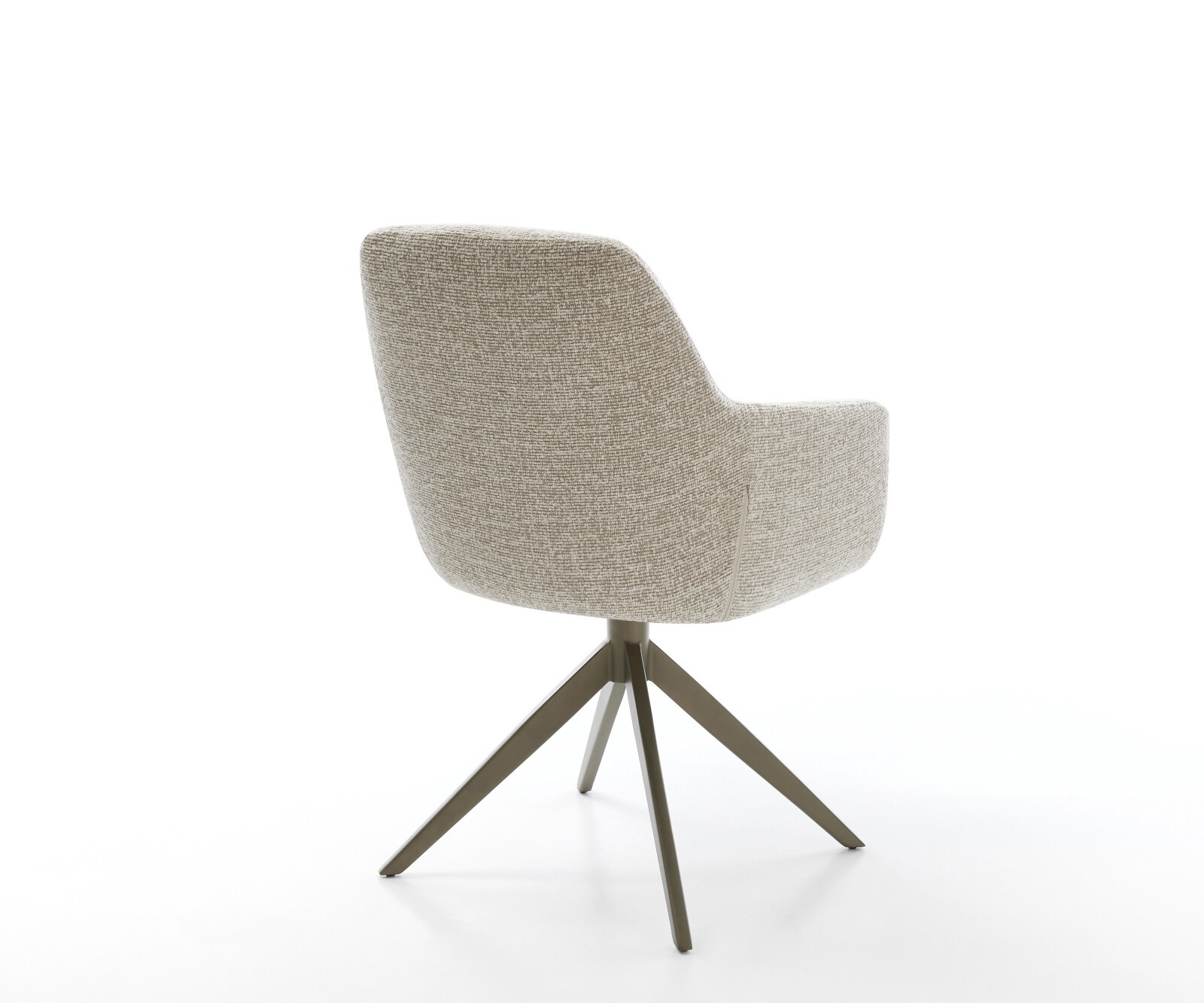 Chaise-pivotante Pejo-Flex tissu tissé doux beige pied croisé large aspect titane pivotement sur 360° fonction bascule resorts ensachés 5