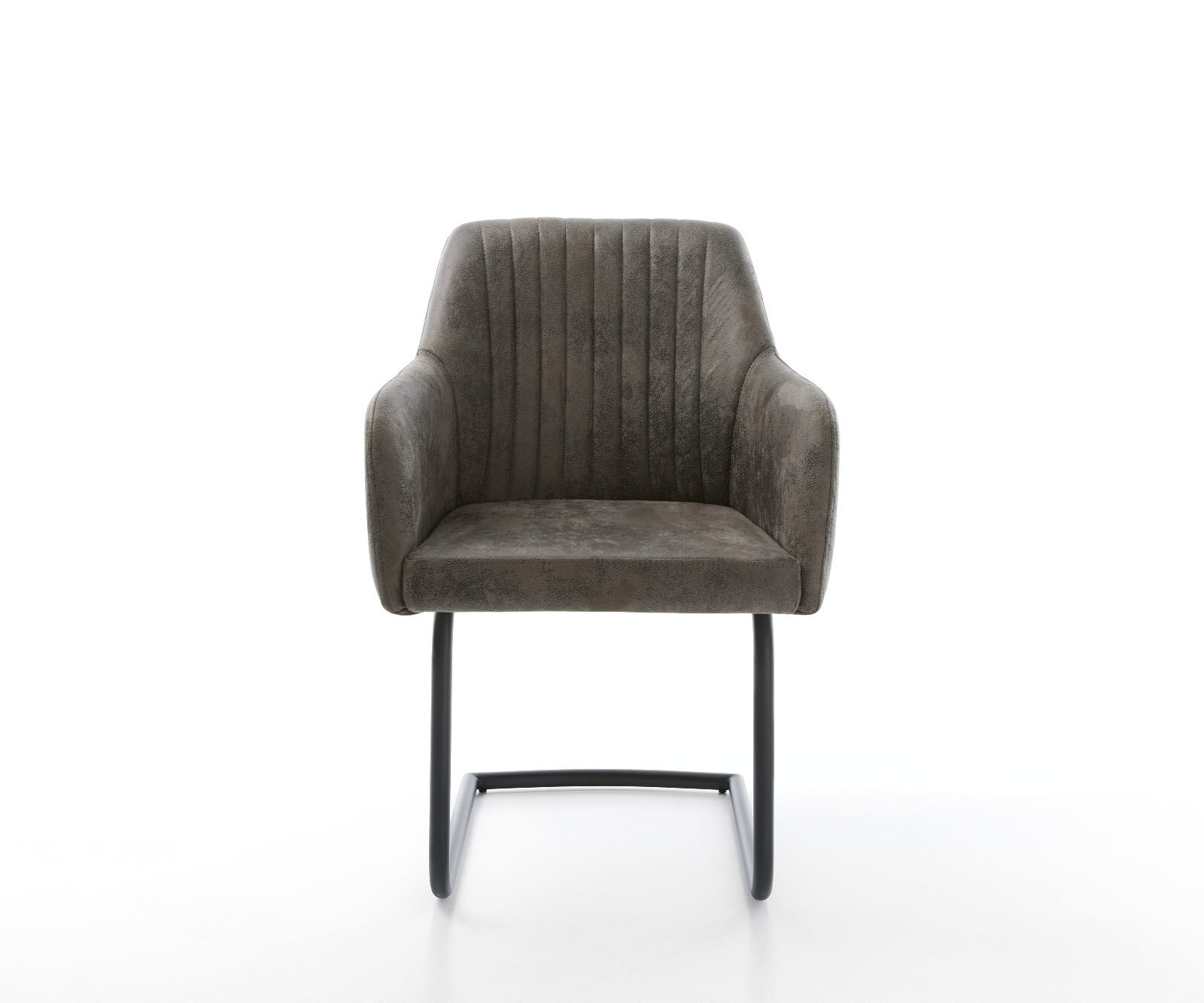 Cantilever Greg-Flex microvelours gris antique pied cantilever rond noir ressorts ensachés 1 Cantilever Greg-Flex microvelours gris antique pied cantilever rond noir ressorts ensachés 1