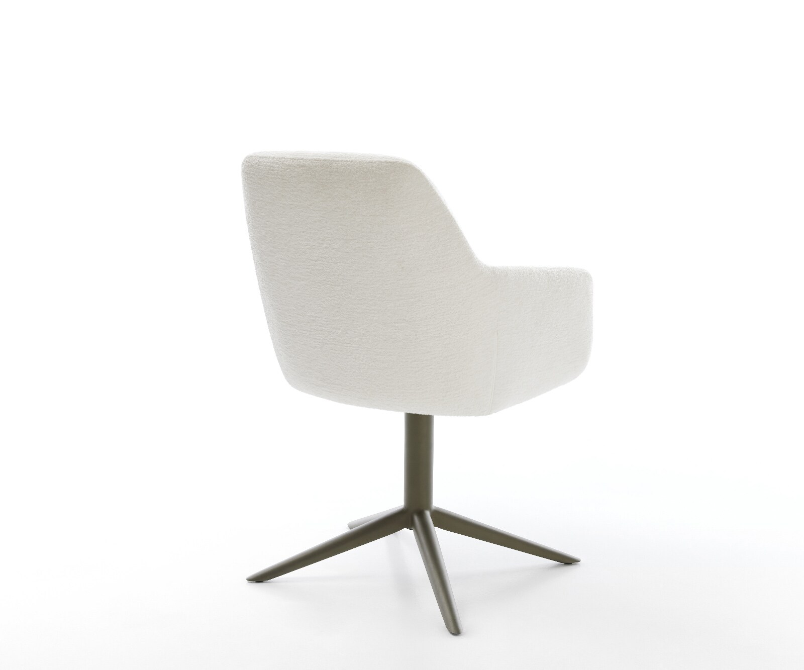 Chaise-pivotante Pejo-Flex bouclé doux beige pied de chaise 4 branches aspect titane pivotement sur 360° fonction bascule resorts ensachés 4