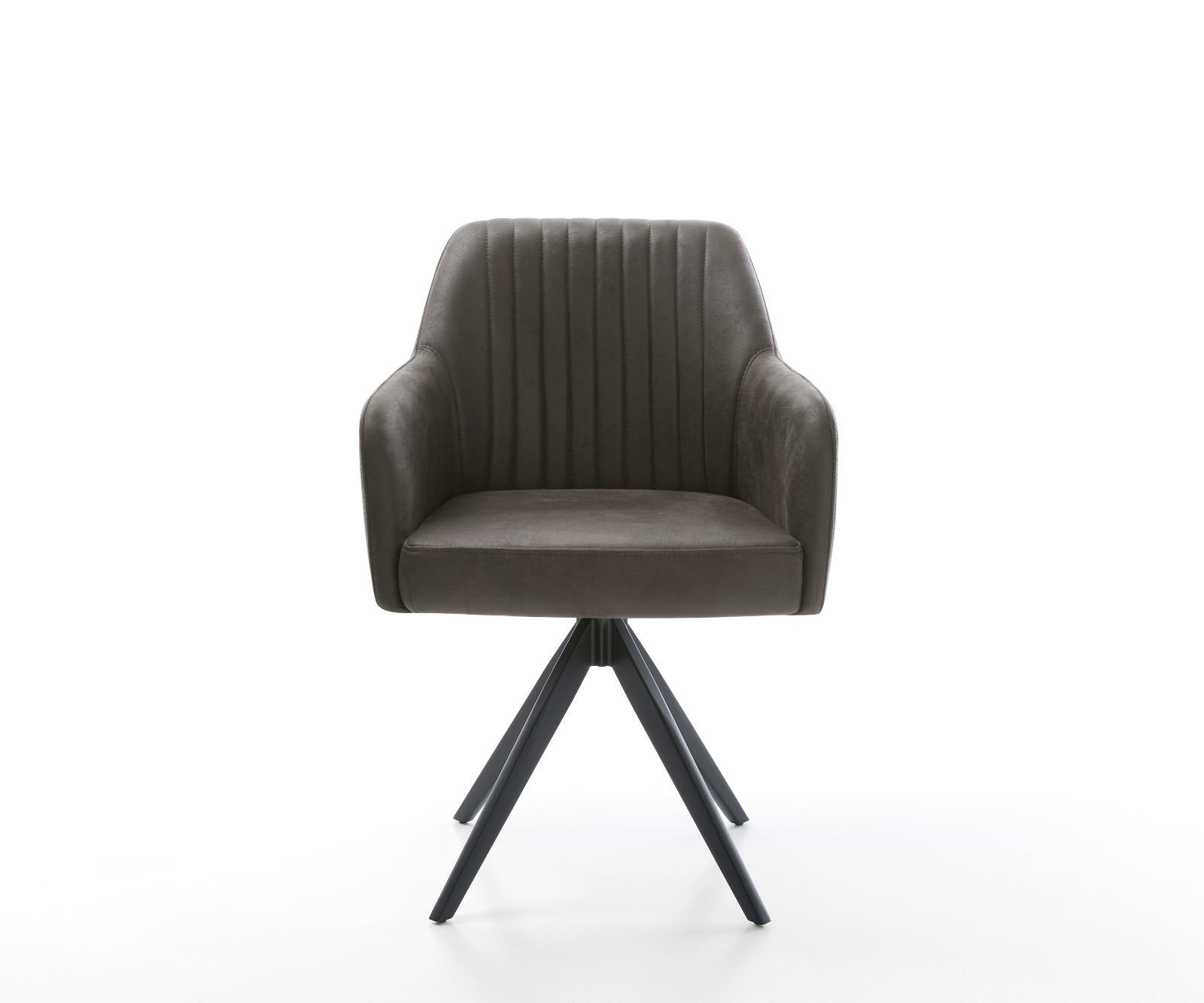 Chaise-de-salle-à-manger Greg-Flex microvelours anthracite vintage pied croisé angulaire noir ressorts ensachés 1 Chaise-de-salle-à-manger Greg-Flex microvelours anthracite vintage pied croisé angulaire noir ressorts ensachés 1