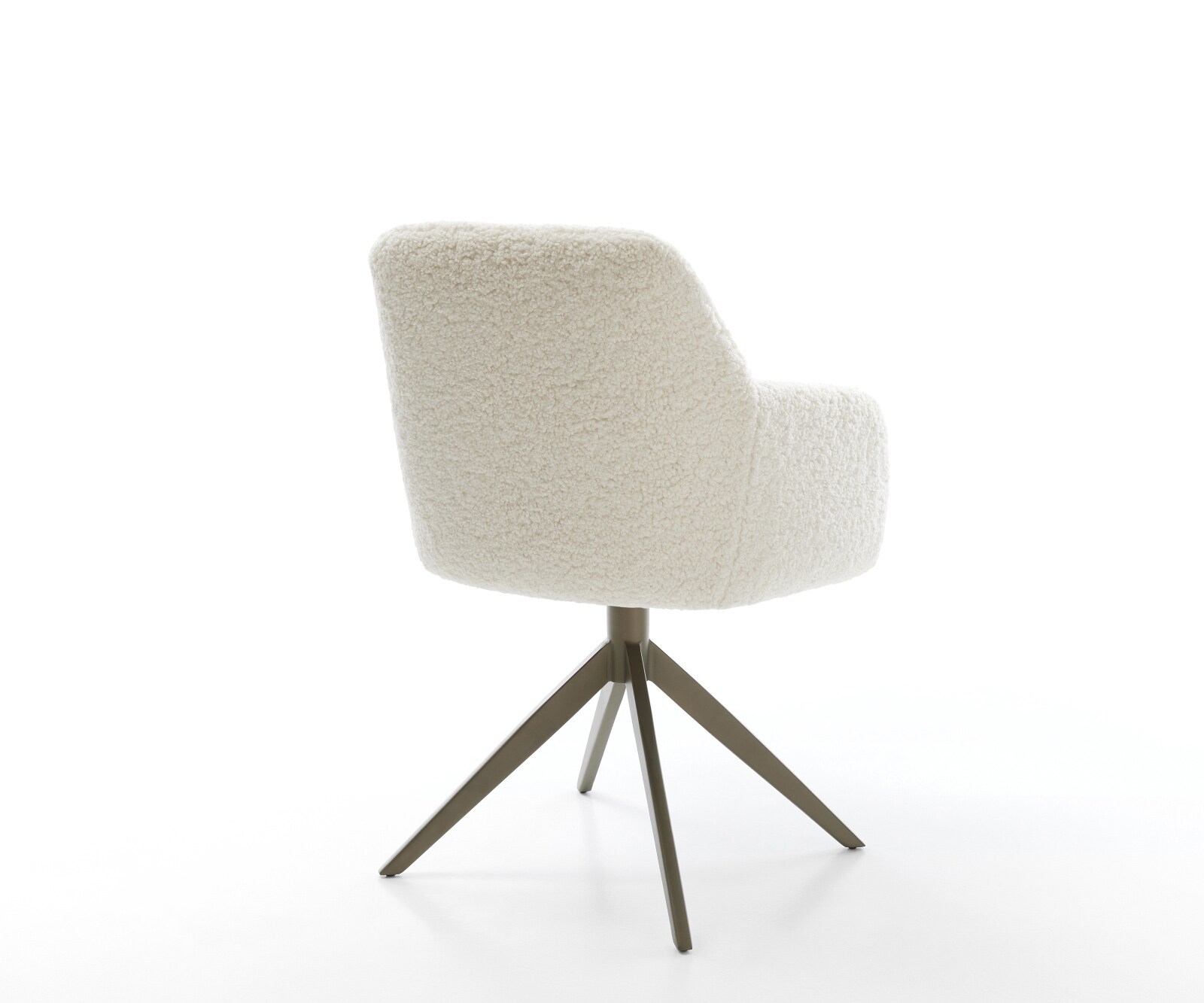 Chaise-pivotante Greg-Flex tissu teddy beige pied croisé large aspect titane pivotement sur 360° fonction bascule resorts ensachés 5