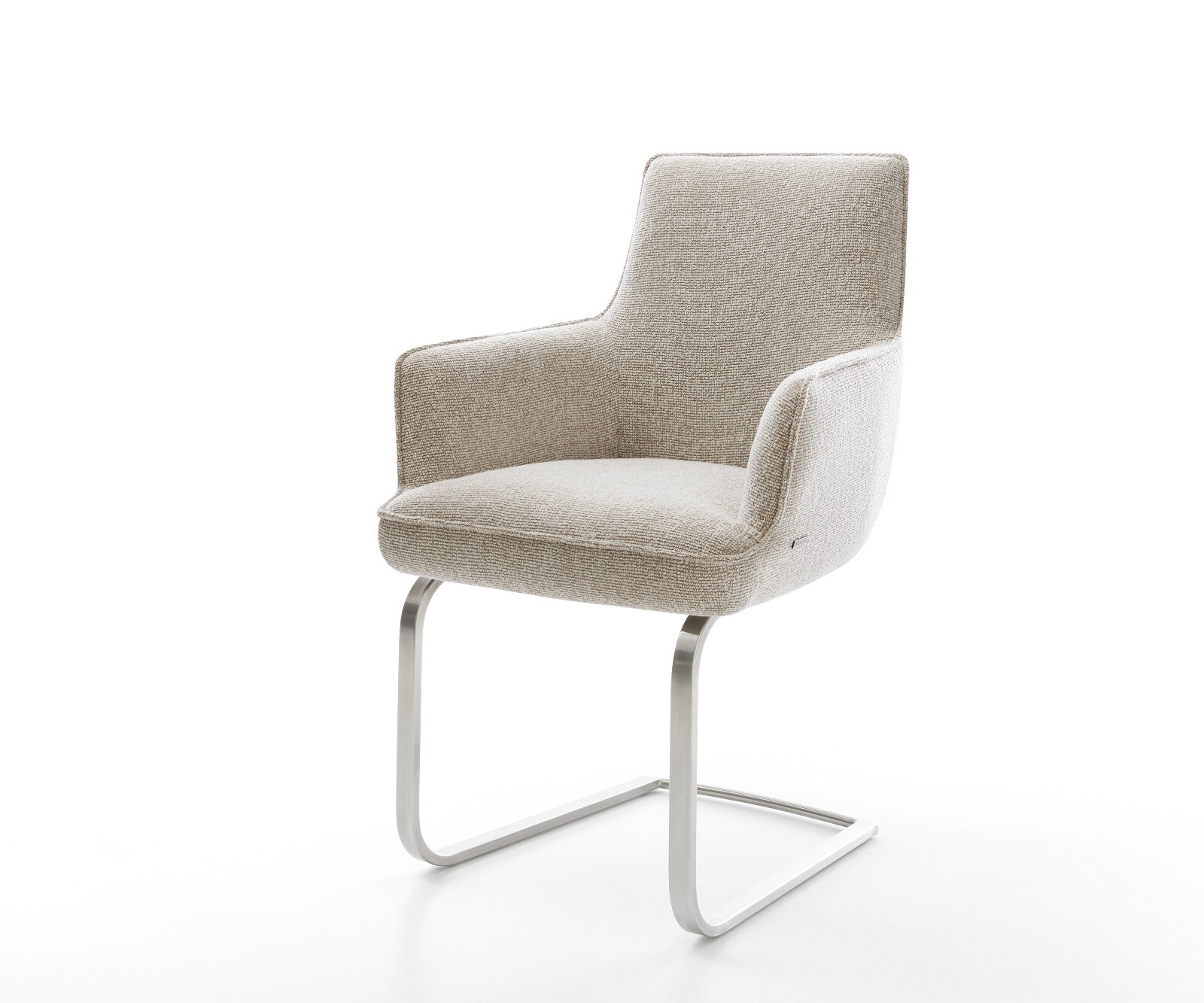 Cantilever Heira-Flex avec accoudoirs tissu tissé doux beige pied cantilever plat acier inoxydable resorts ensachés 1