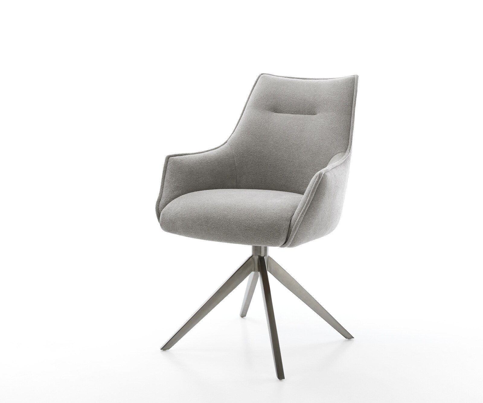 Chaise-pivotante Alja-Flex avec accoudoirs tissu structuré doux gris pied croisé large grafiete pivotement sur 360° fonction bascule resorts ensachés 1