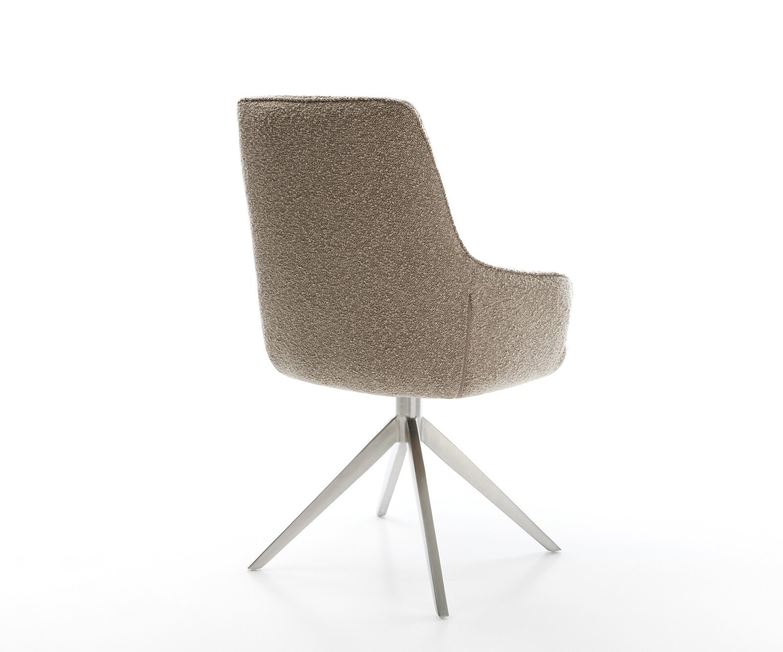 Chaise-pivotante Zelia-Flex avec accoudoirs bouclé boue pied croisé large acier inoxydable pivotement sur 360° fonction bascule ressorts ensachés 5