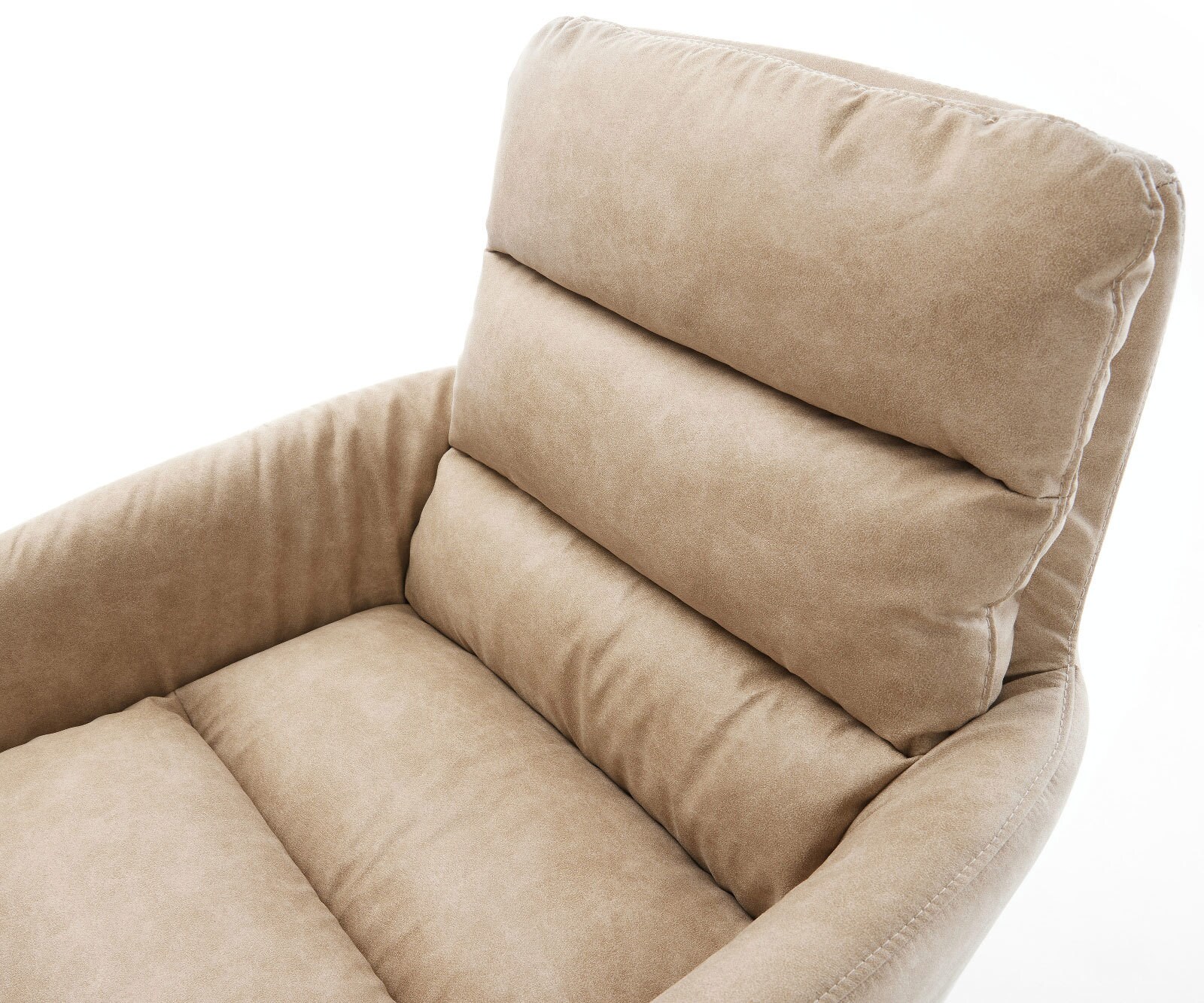 Chaise-pivotante Abelia-Flex avec accoudoirs microvelours beige vintage pied croisé large grafiete pivotement sur 360° fonction bascule 4