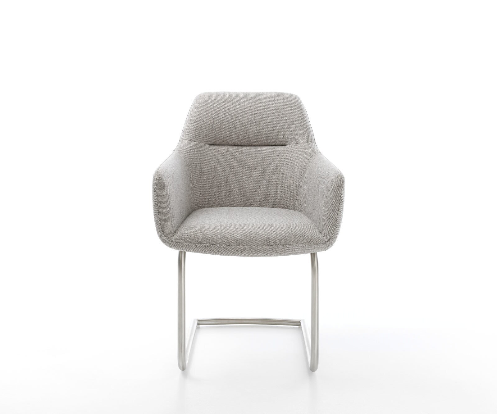 Cantilever Pejo-Flex rayures gris clair pied cantilever rond acier inoxydable brossé ressorts ensachés 1 Cantilever Pejo-Flex rayures gris clair pied cantilever rond acier inoxydable brossé ressorts ensachés 1