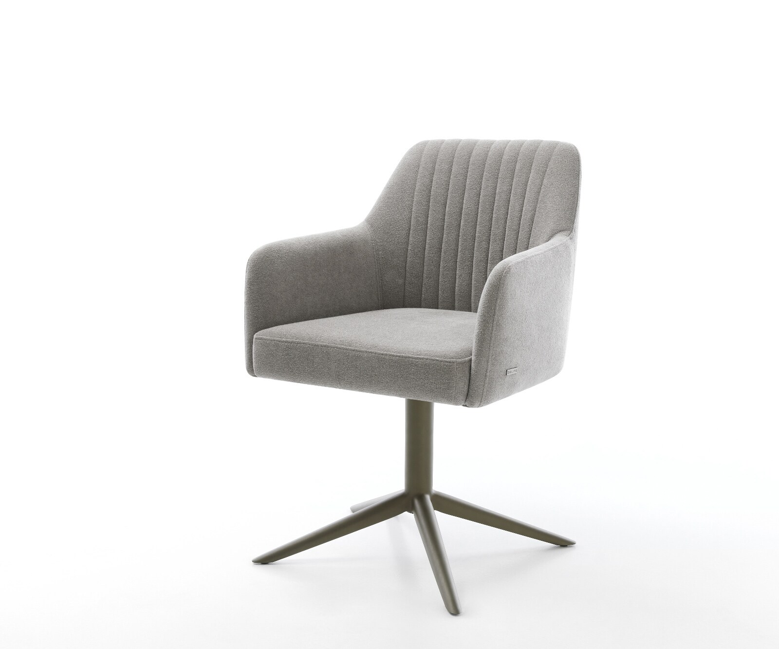 Chaise-pivotante Greg-Flex tissu structuré doux gris pied de chaise 4 branches aspect titane pivotement sur 360° fonction bascule resorts ensachés 1