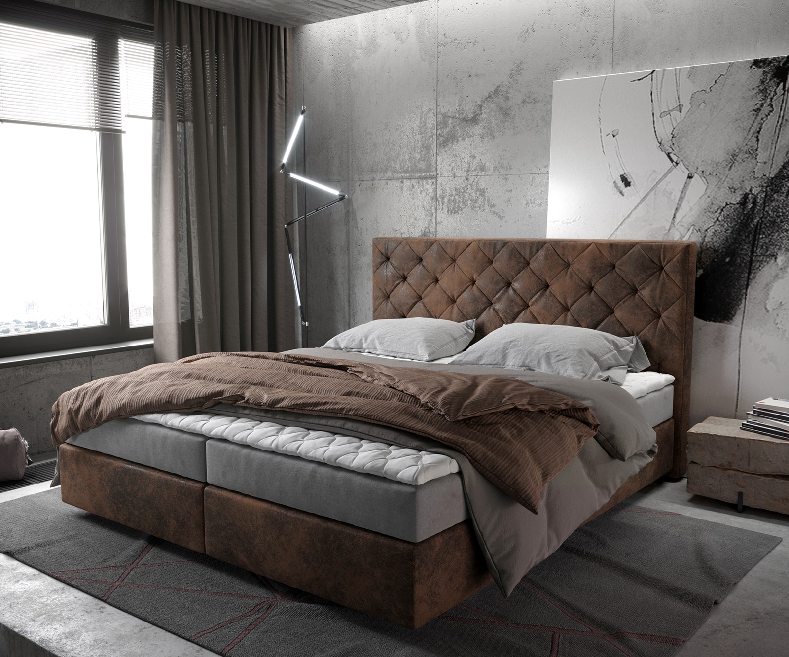 Lit-à-sommier-tapissier Dream-Great avec matelas et sur-matelas 1 Lit-à-sommier-tapissier Dream-Great avec matelas et sur-matelas 1
