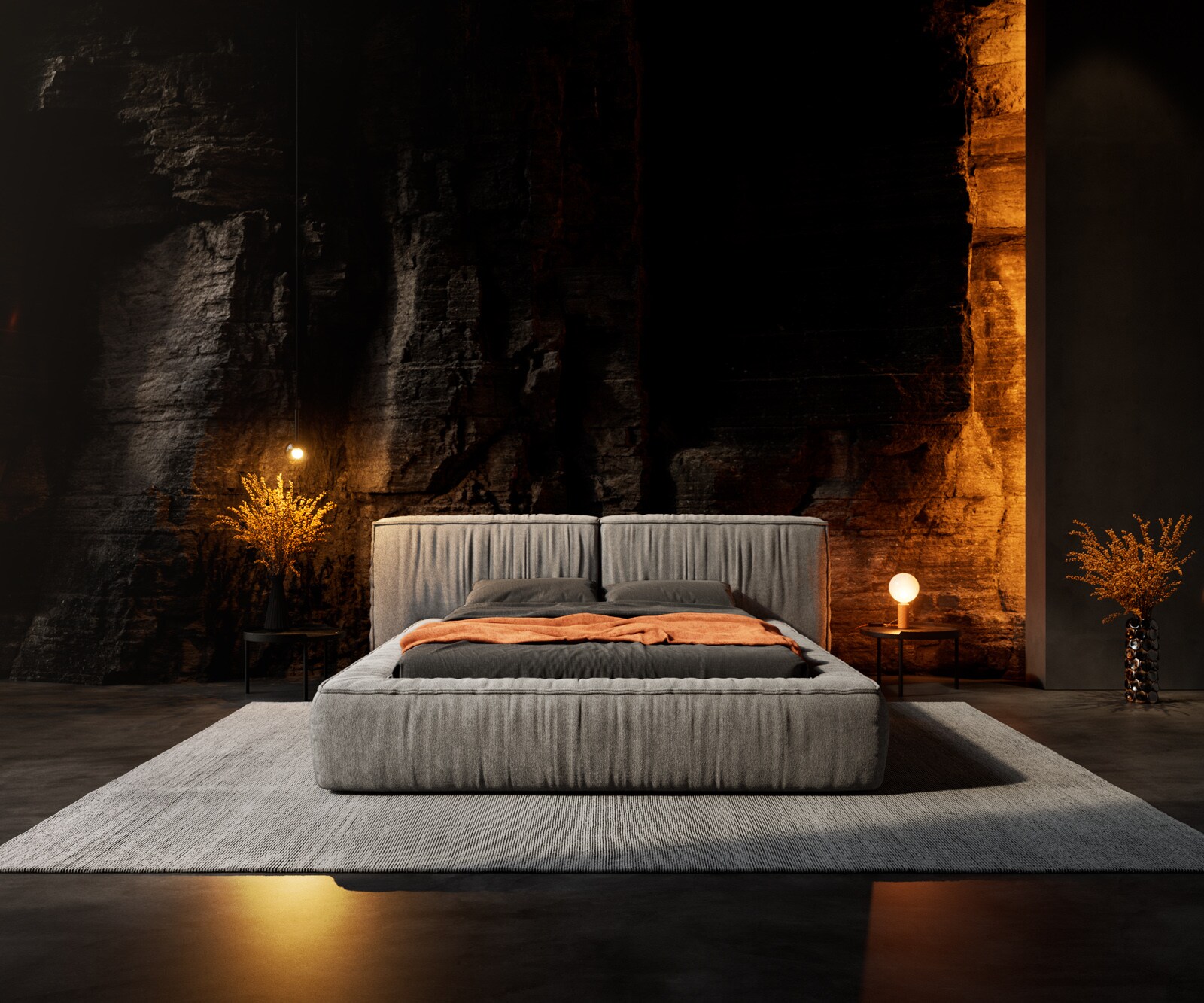 Sommier-rembourré Coperti 140x200 cm microfibre gris 1