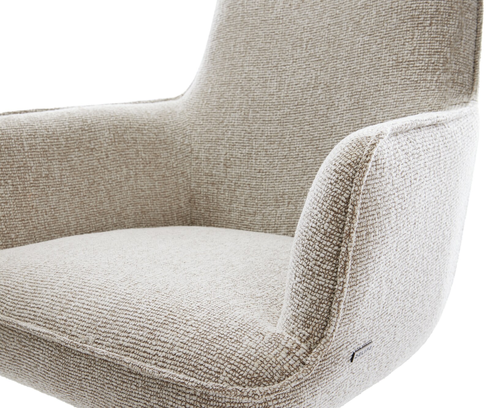 Cantilever Heira-Flex avec accoudoirs tissu tissé doux beige pied cantilever plat grafiete resorts ensachés 4