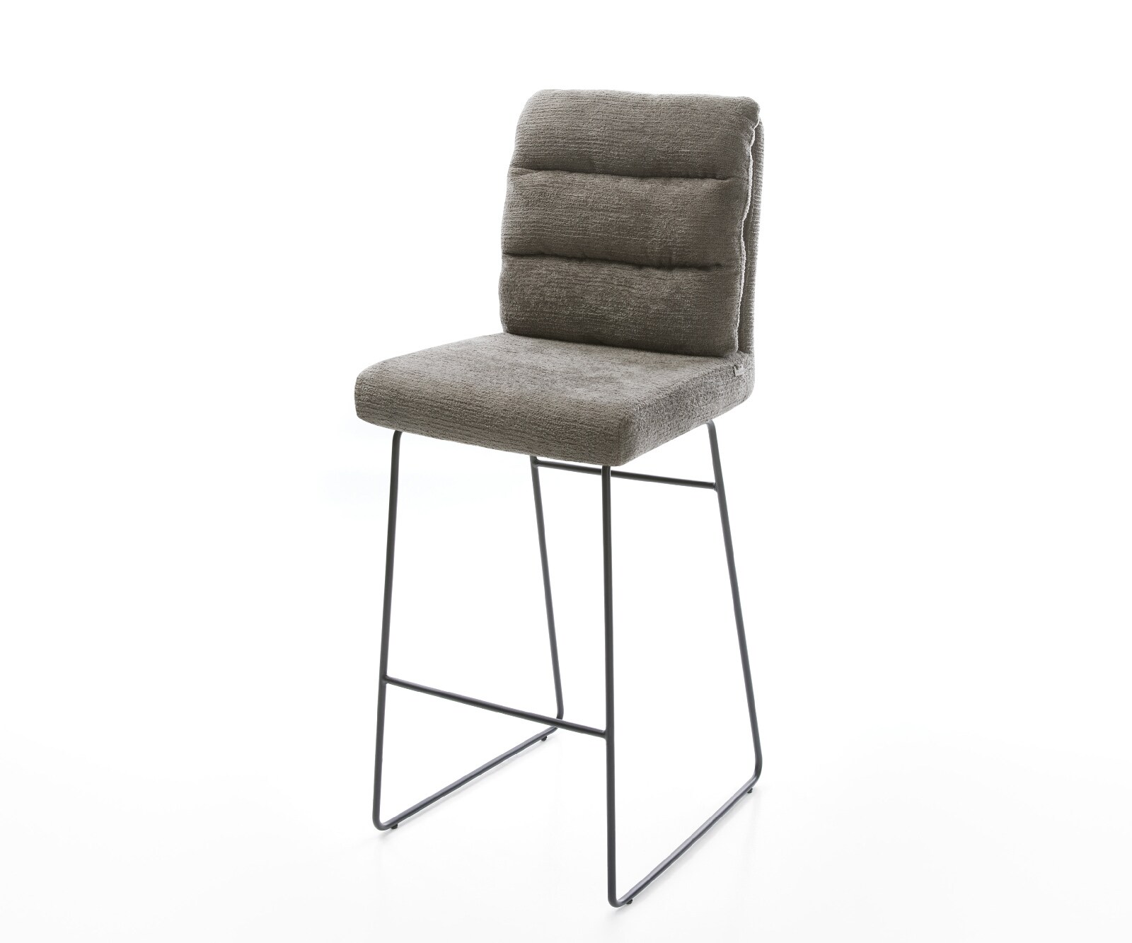 Chaise-de-bar Pela-Flex Bouclé doux Boue Pied trapèze noir Noir
