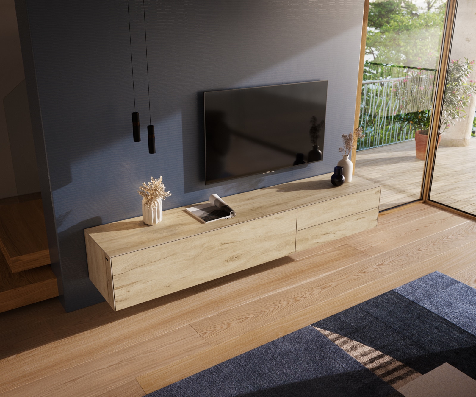 Meuble-TV Cuor 220 cm Céramique Laminam® Sabbia Teinte chêne 1 Clapet 2 Tiroirs Flottant 4 Meuble-TV Cuor 220 cm Céramique Laminam® Sabbia Teinte chêne 1 Clapet 2 Tiroirs Flottant 4