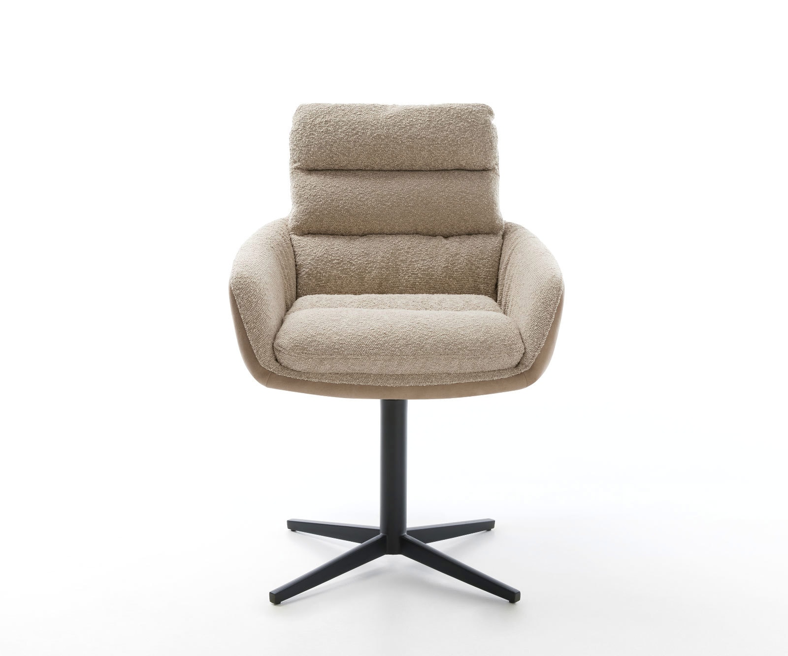 Chaise-pivotante Abelia-Flex avec accoudoirs tissu mixte couleur boue pied de chaise 4 branches noir pivotement sur 360° 1 Chaise-pivotante Abelia-Flex avec accoudoirs tissu mixte couleur boue pied de chaise 4 branches noir pivotement sur 360° 1