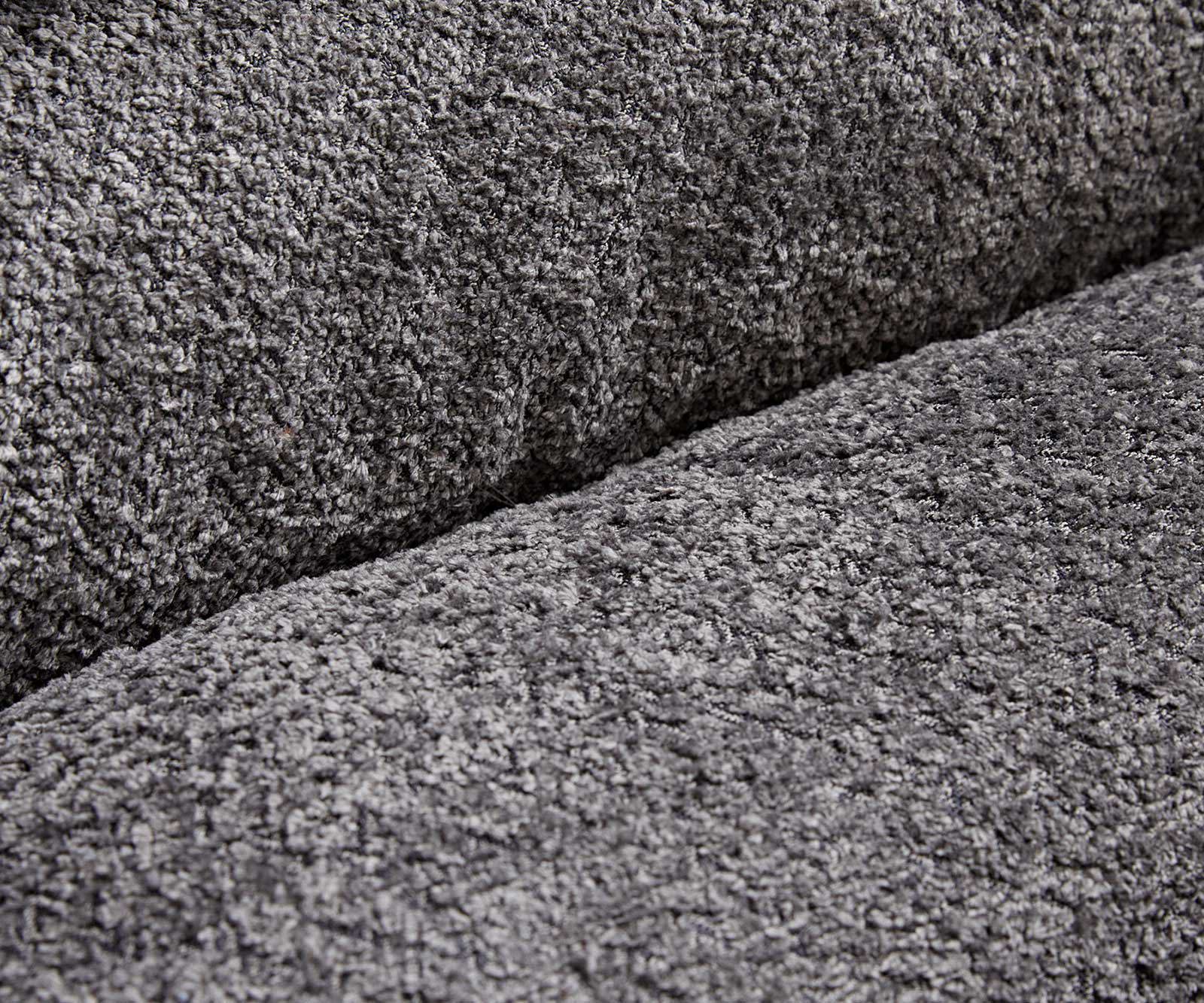 Chaise-de-salle-à-manger Pejo-Flex bouclé gris pied trapèze noir ressorts ensachés 3