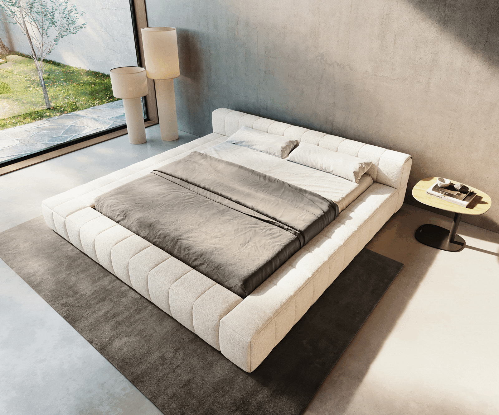 Sommier-rembourré Espazio 180x200 cm Bouclé Soft Beige 1